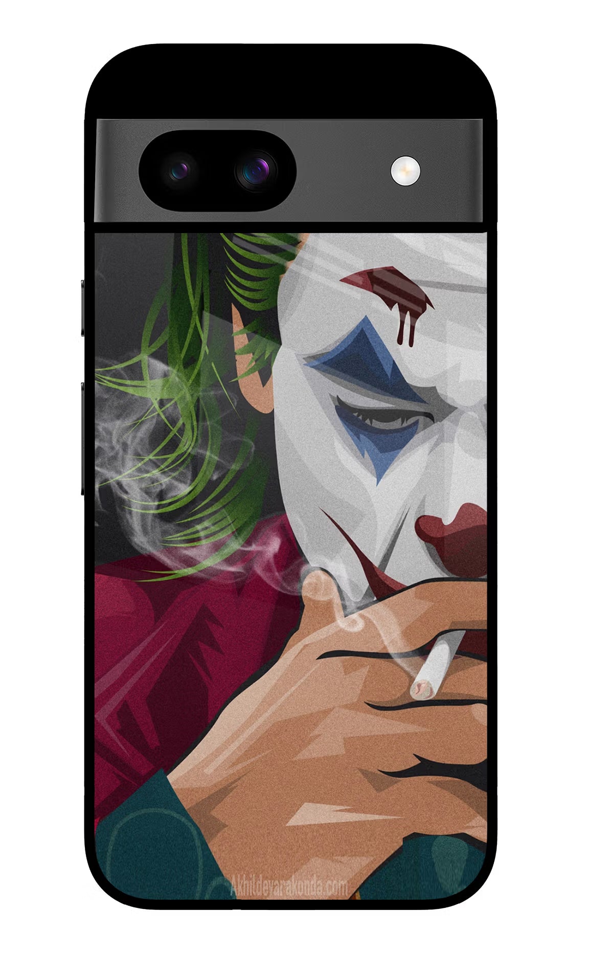 Joker Smoking Google Pixel 8A Glass Case - Joker Smoking Google Pixel 8A Glass Case Joker Smoking Google Pixel 8A Glass Case