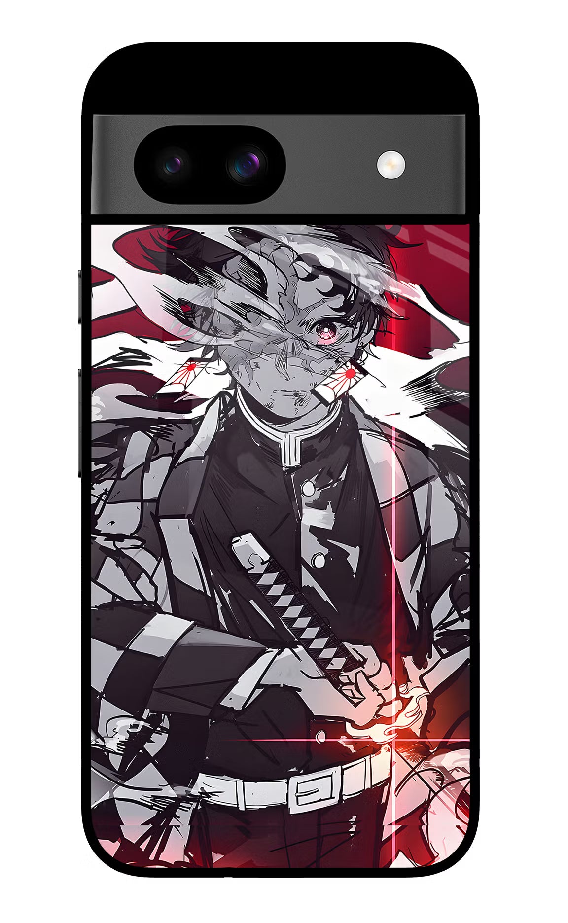 Demon Slayer Google Pixel 8A Glass Case - Demon Slayer Google Pixel 8A Glass Case Demon Slayer Google Pixel 8A Glass Case