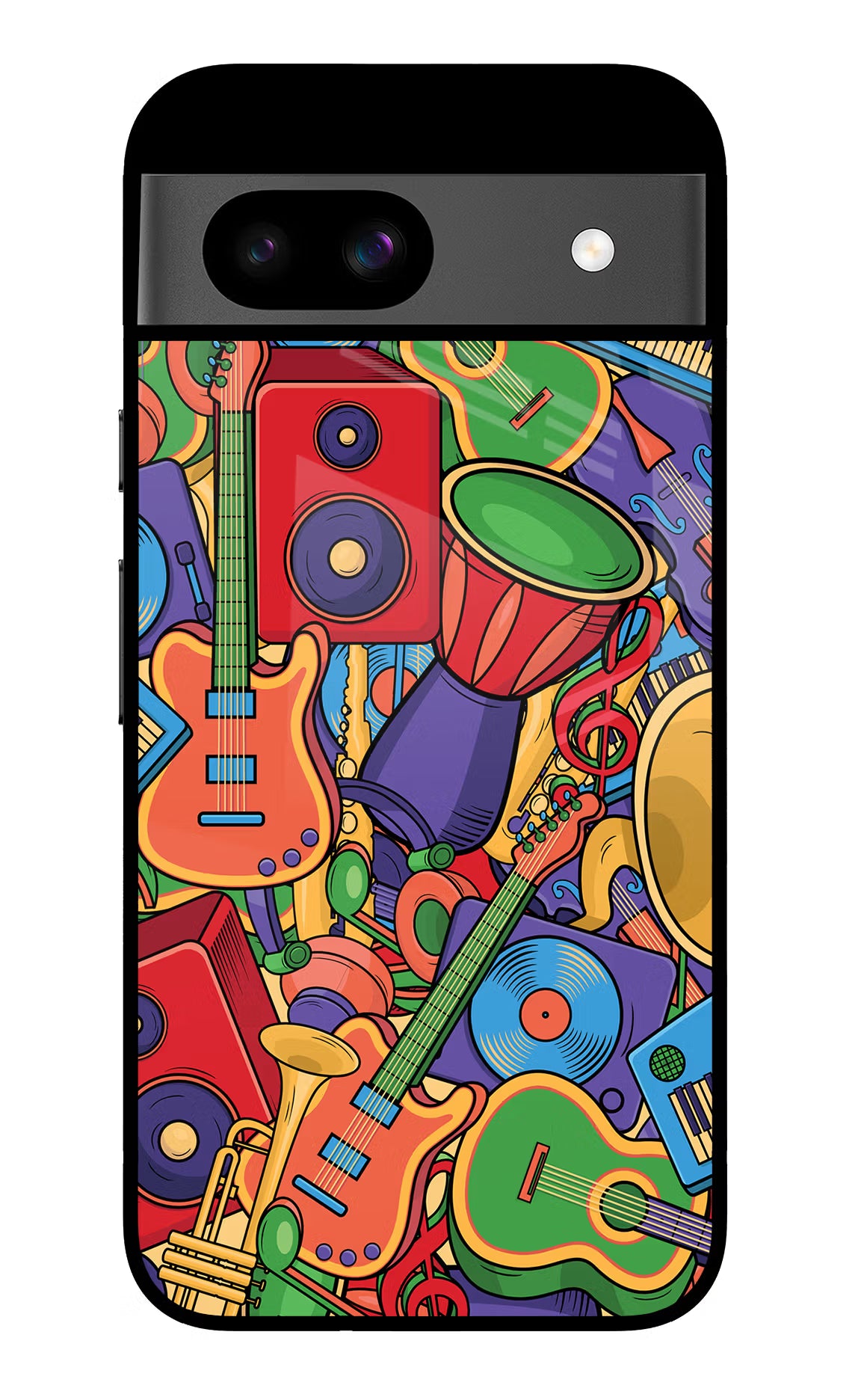 Music Instrument Doodle Google Pixel 8A Glass Case - Music Instrument Doodle Google Pixel 8A Glass Case Music Instrument Doodle Google Pixel 8A Glass Case