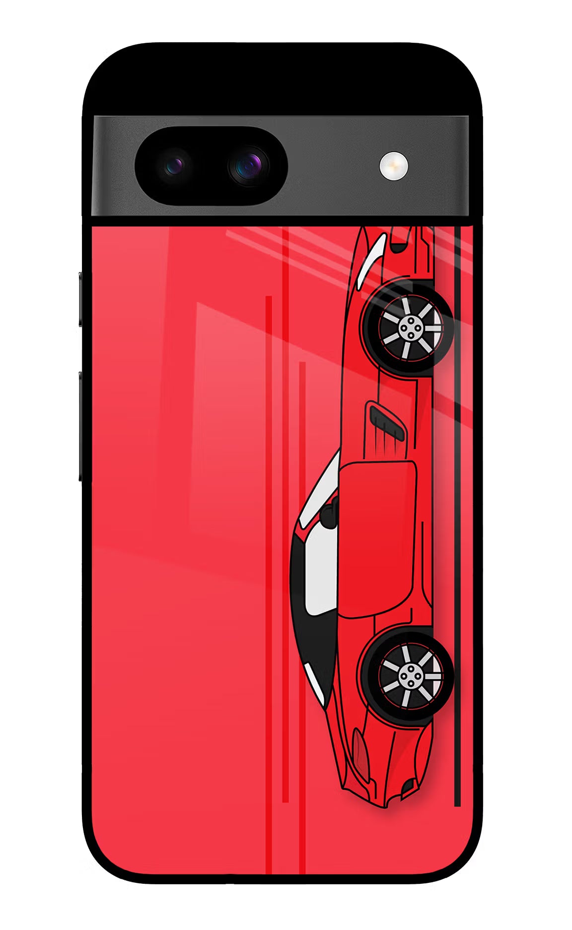 Red Velocity Google Pixel 8A Glass Case - Red Velocity Google Pixel 8A Glass Case Red Velocity Google Pixel 8A Glass Case