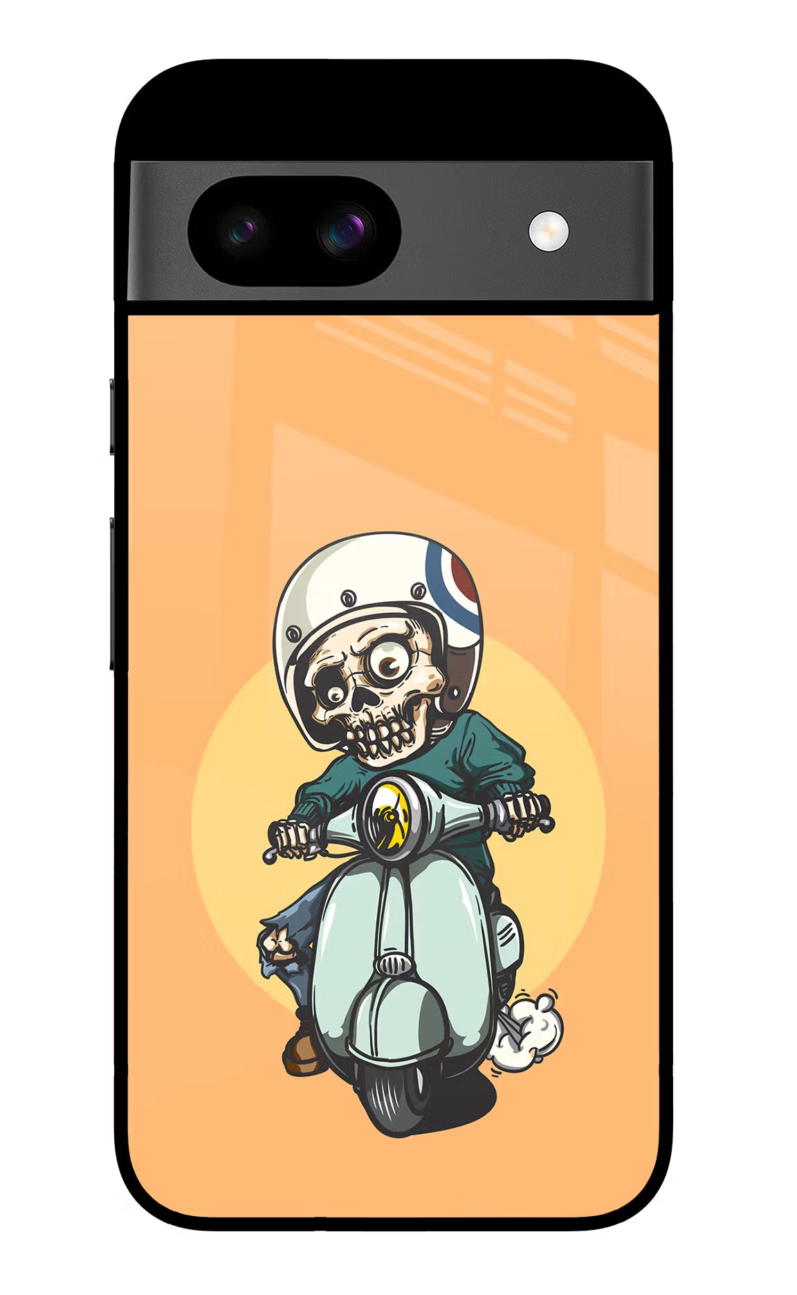 Undead Biker Google Pixel 8A Glass Case - Undead Biker Google Pixel 8A Glass Case Undead Biker Google Pixel 8A Glass Case