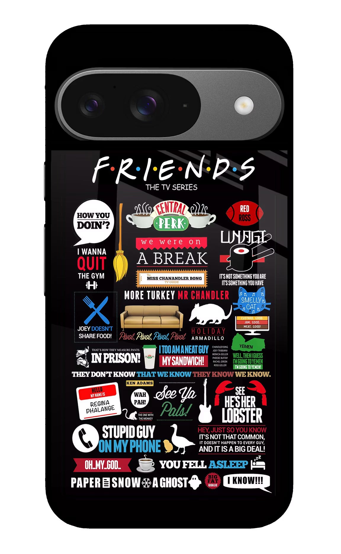 FRIENDS Google Pixel 9 Glass Case - FRIENDS Google Pixel 9 Glass Case FRIENDS Google Pixel 9 Glass Case