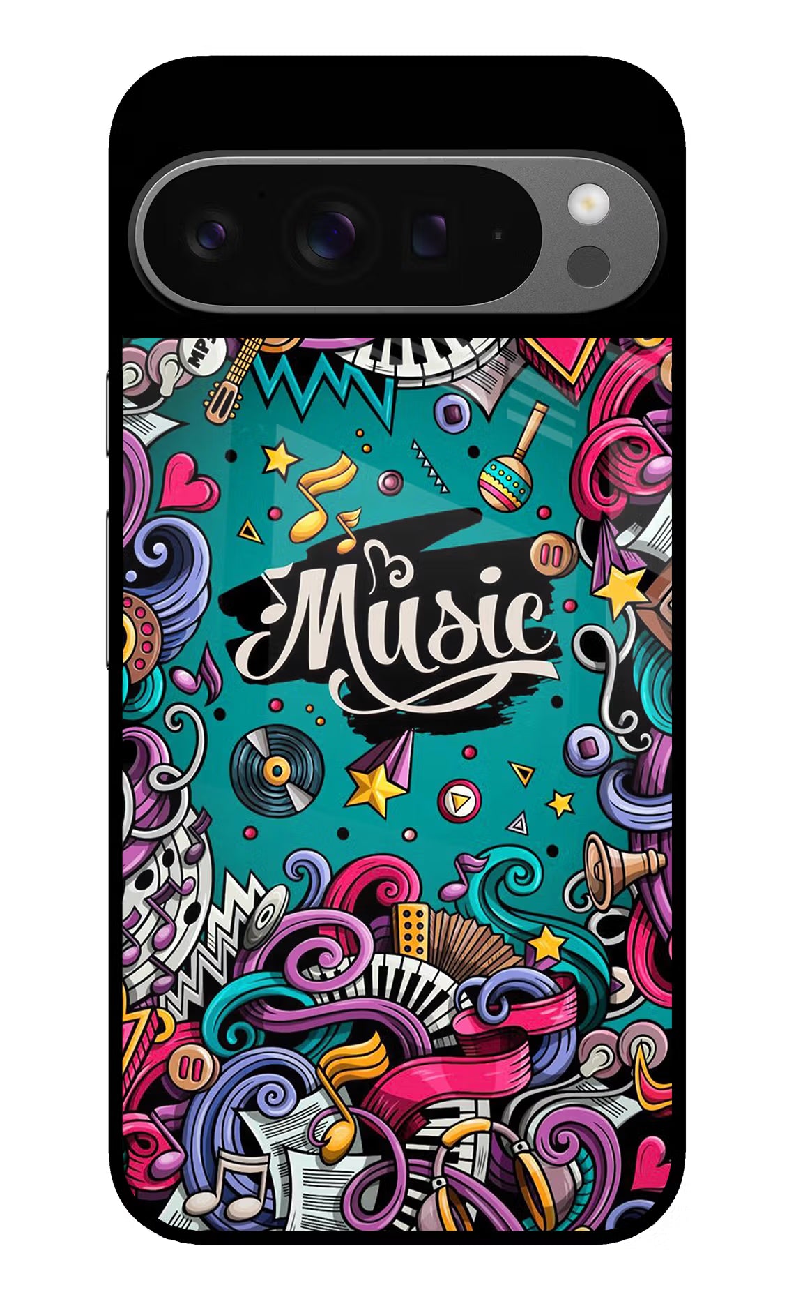 Music Graffiti Google Pixel 9 Pro Glass Case - Music Graffiti Google Pixel 9 Pro Glass Case Music Graffiti Google Pixel 9 Pro Glass Case