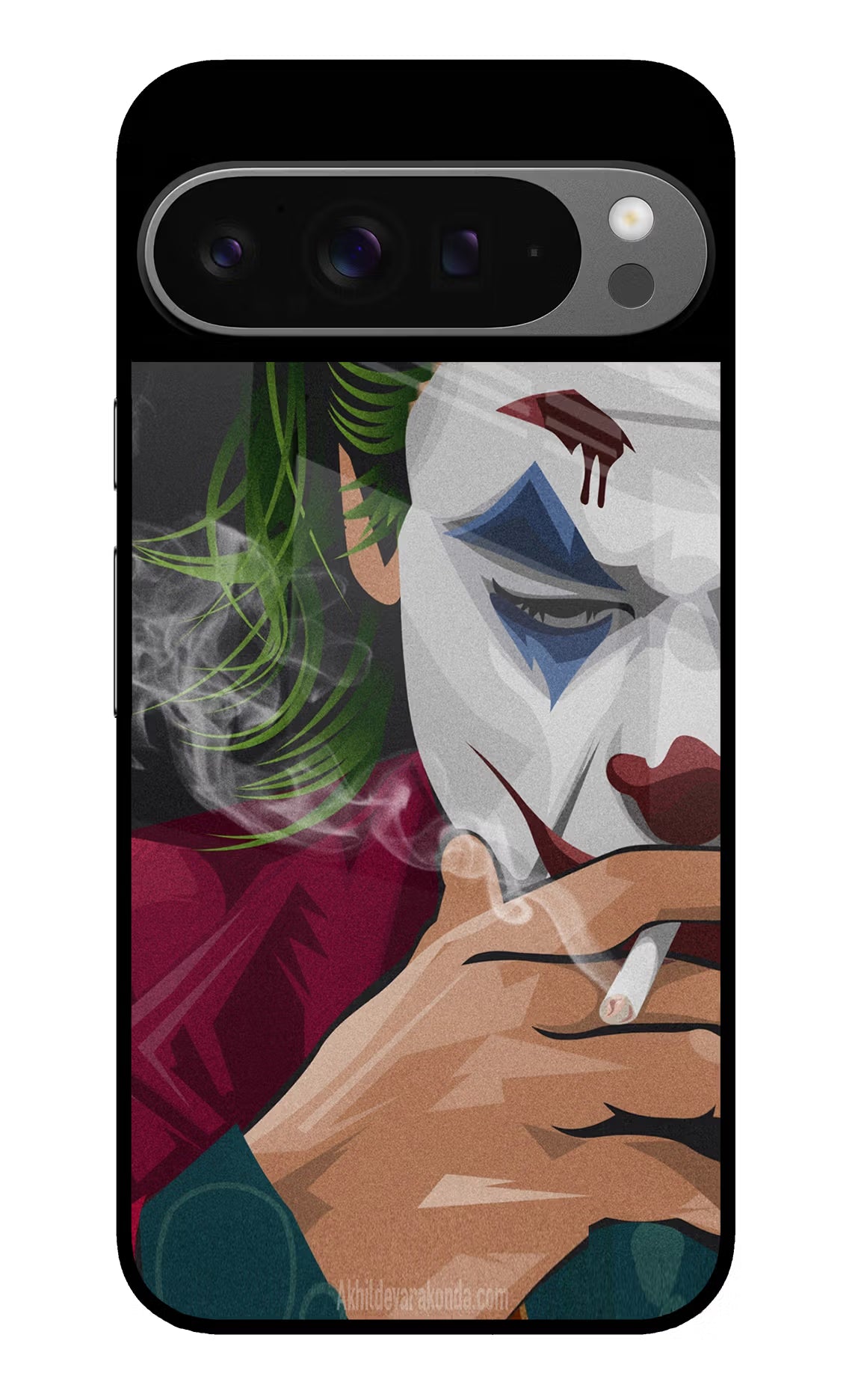 Joker Smoking Google Pixel 9 Pro Glass Case - Joker Smoking Google Pixel 9 Pro Glass Case Joker Smoking Google Pixel 9 Pro Glass Case