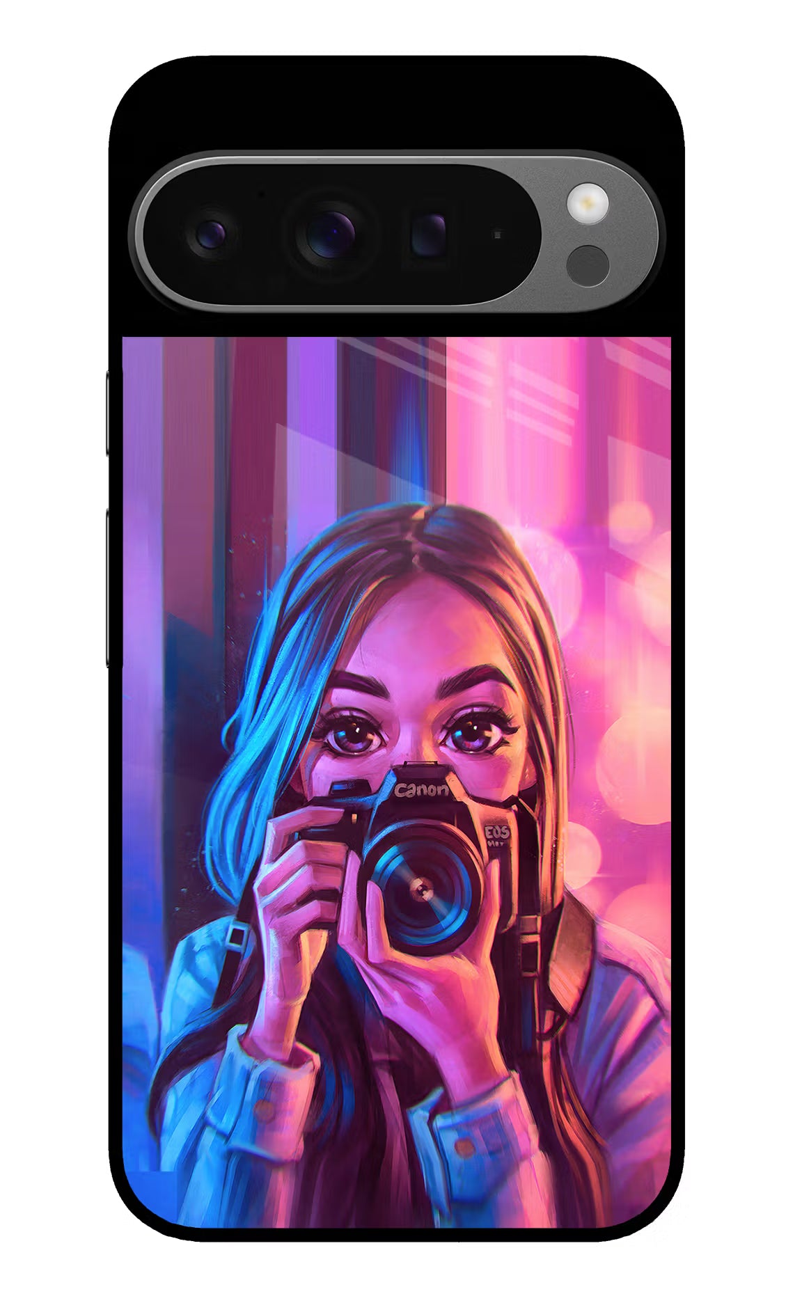 Girl Photographer Google Pixel 9 Pro Glass Case - Girl Photographer Google Pixel 9 Pro Glass Case Girl Photographer Google Pixel 9 Pro Glass Case
