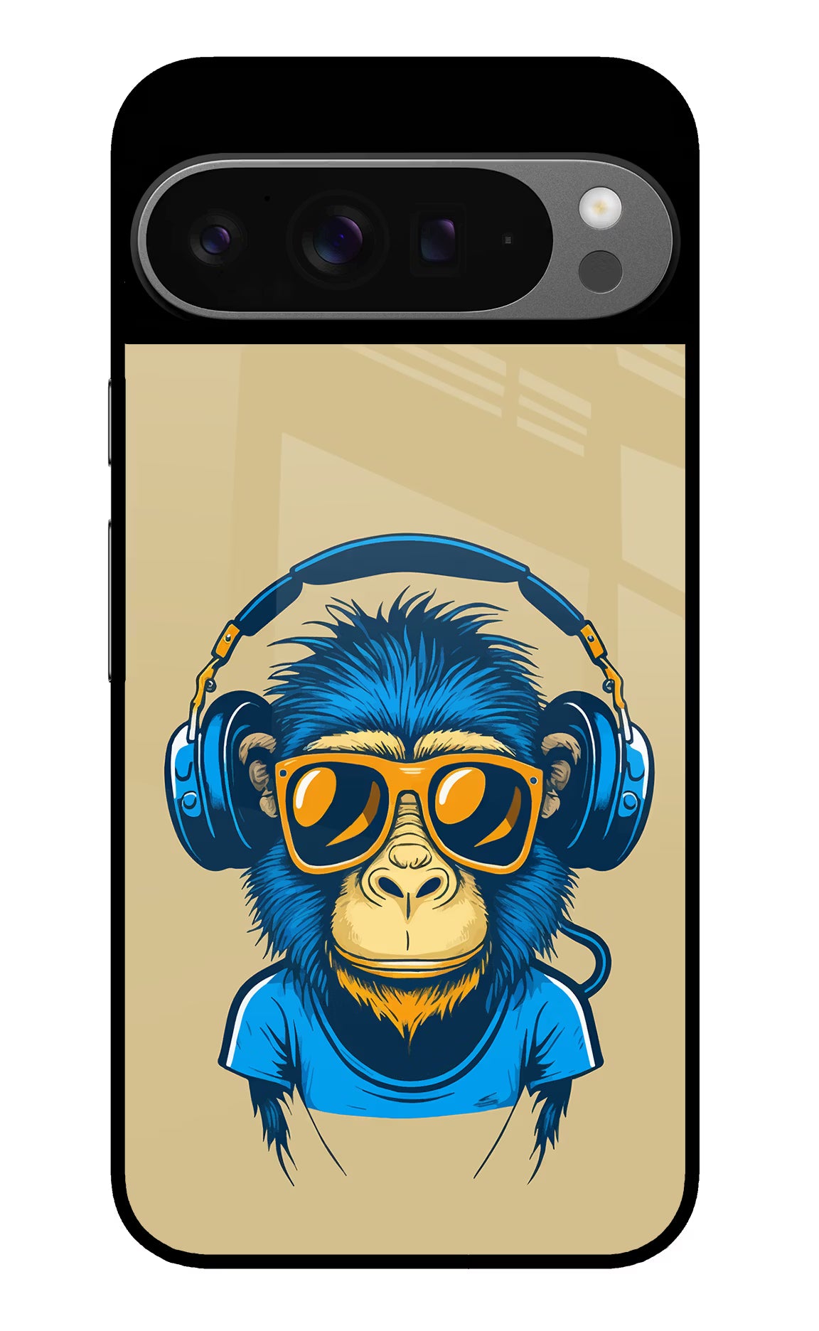 Monkey Headphone Google Pixel 9 Pro Glass Case - Monkey Headphone Google Pixel 9 Pro Glass Case Monkey Headphone Google Pixel 9 Pro Glass Case