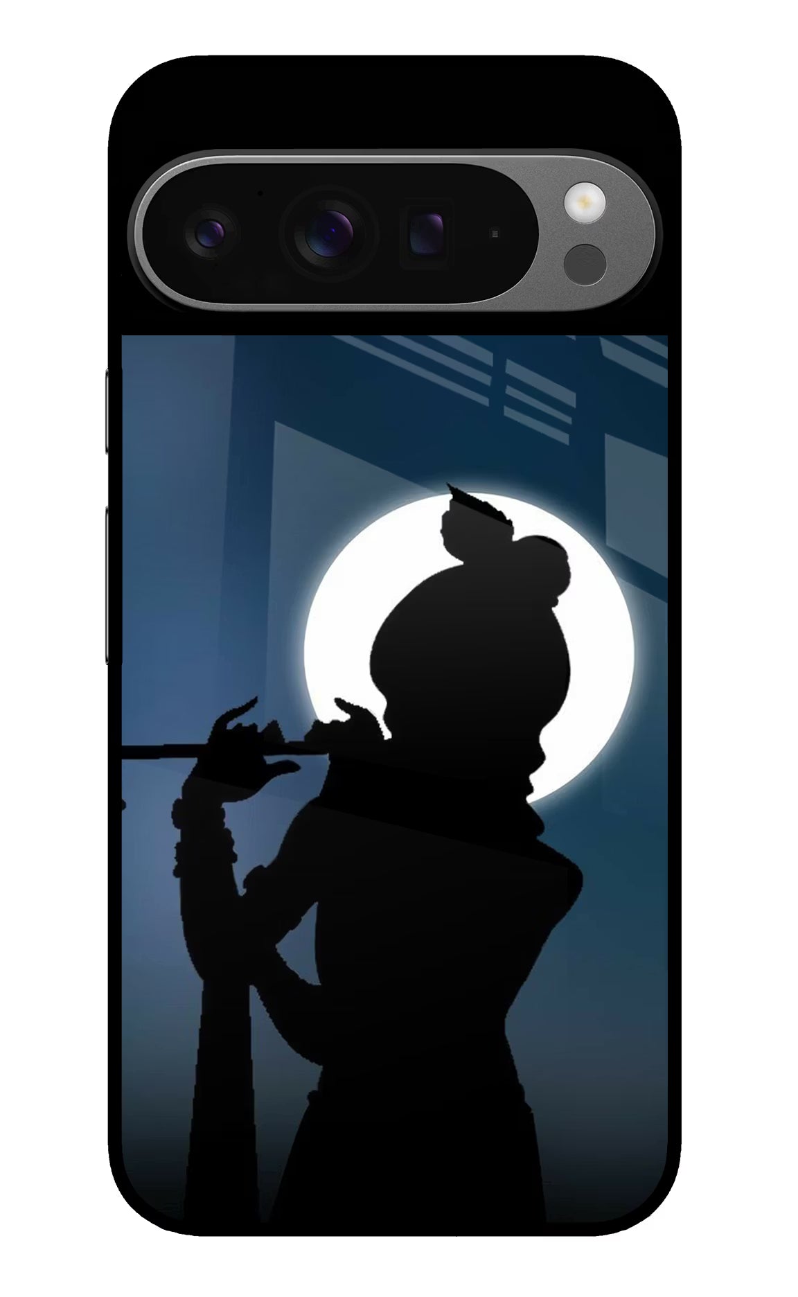 Shri Krishna Silhouette Google Pixel 9 Pro Glass Case - Shri Krishna Silhouette Google Pixel 9 Pro Glass Case Shri Krishna Silhouette Google Pixel 9 Pro Glass Case