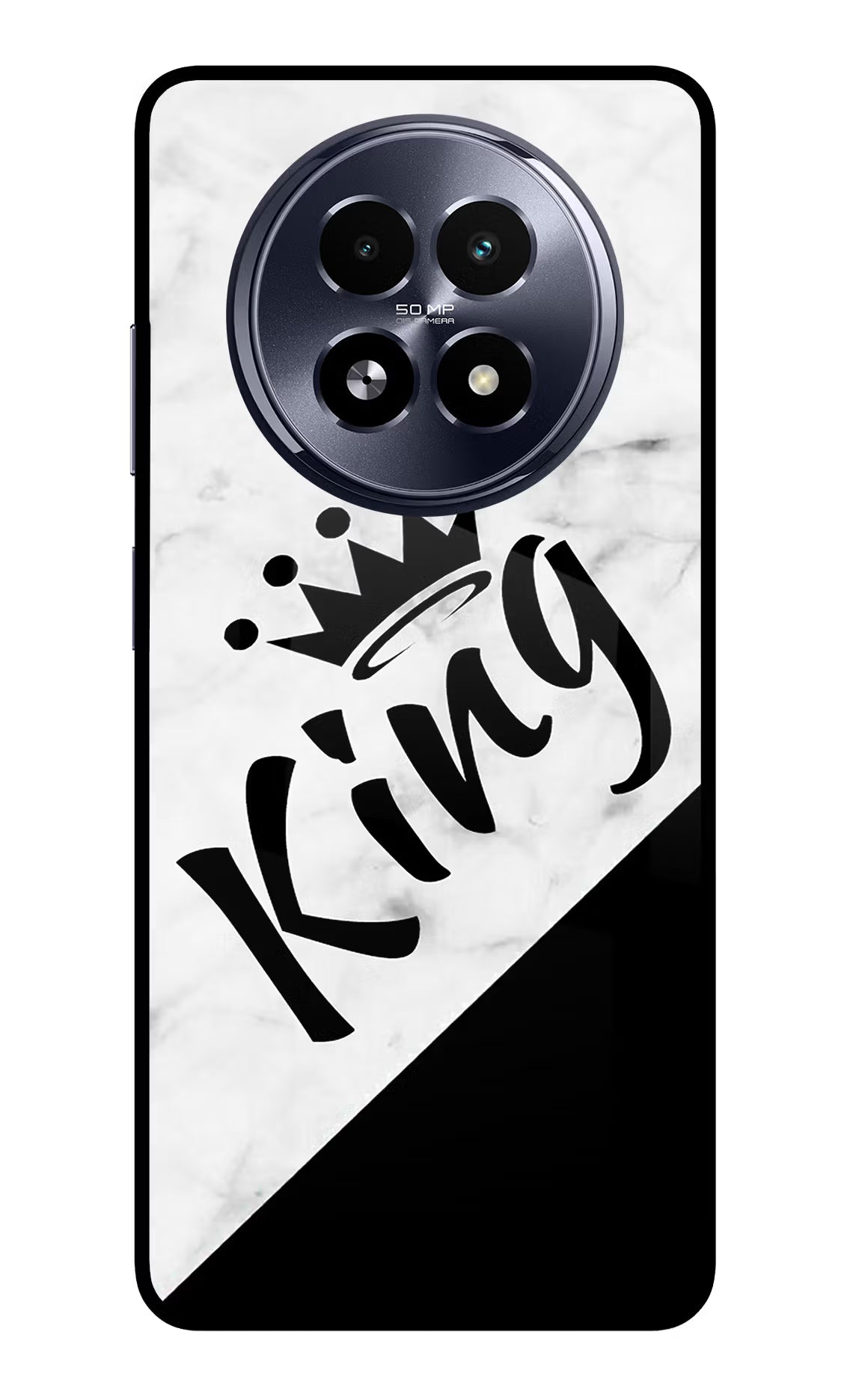 King Realme 13 5G Back Cover - King Realme 13 5G Glass Case Back Cover by Casekaro King Realme 13 5G Glass Case Back Cover by Casekaro