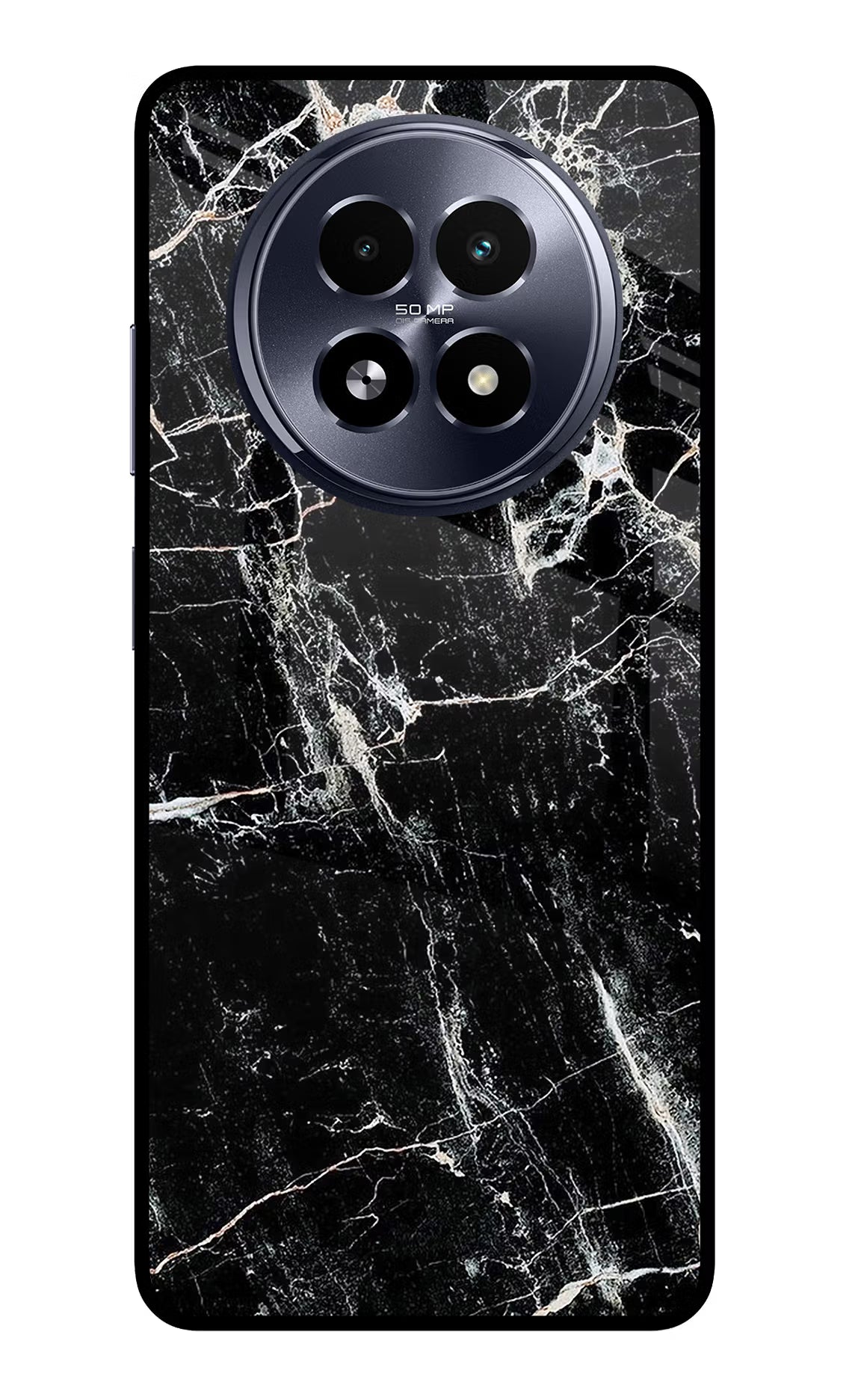 Black Marble Texture Realme 13 5G Back Cover - Black Marble Texture Realme 13 5G Glass Case Back Cover by Casekaro Black Marble Texture Realme 13 5G Glass Case Back Cover by Casekaro