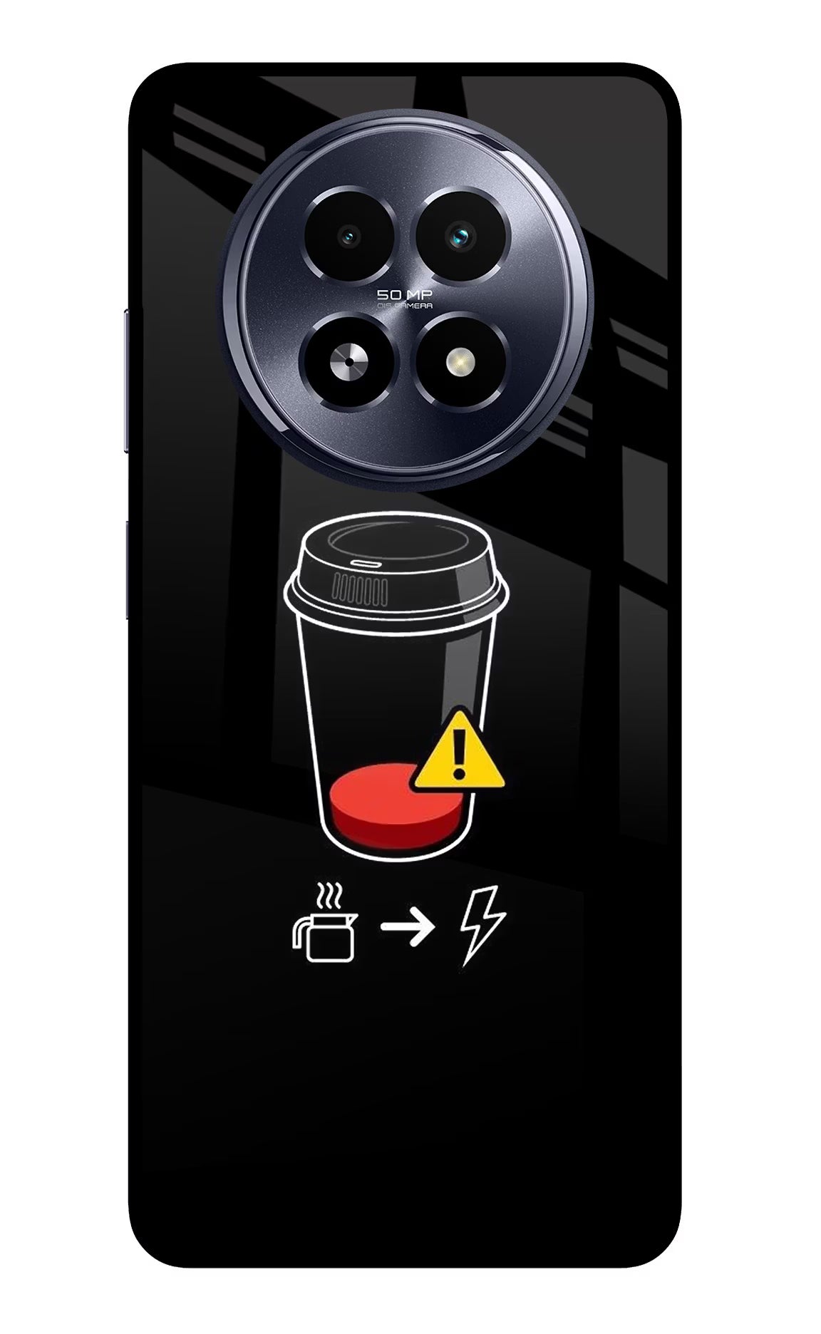 Coffee Realme 13 5G Back Cover - Coffee Realme 13 5G Glass Case Back Cover by Casekaro Coffee Realme 13 5G Glass Case Back Cover by Casekaro