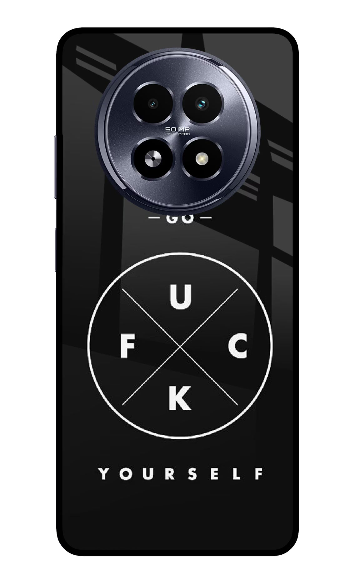 Go Fuck Yourself Realme 13 5G Back Cover - Go Fuck Yourself Realme 13 5G Glass Case Back Cover by Casekaro Go Fuck Yourself Realme 13 5G Glass Case Back Cover by Casekaro