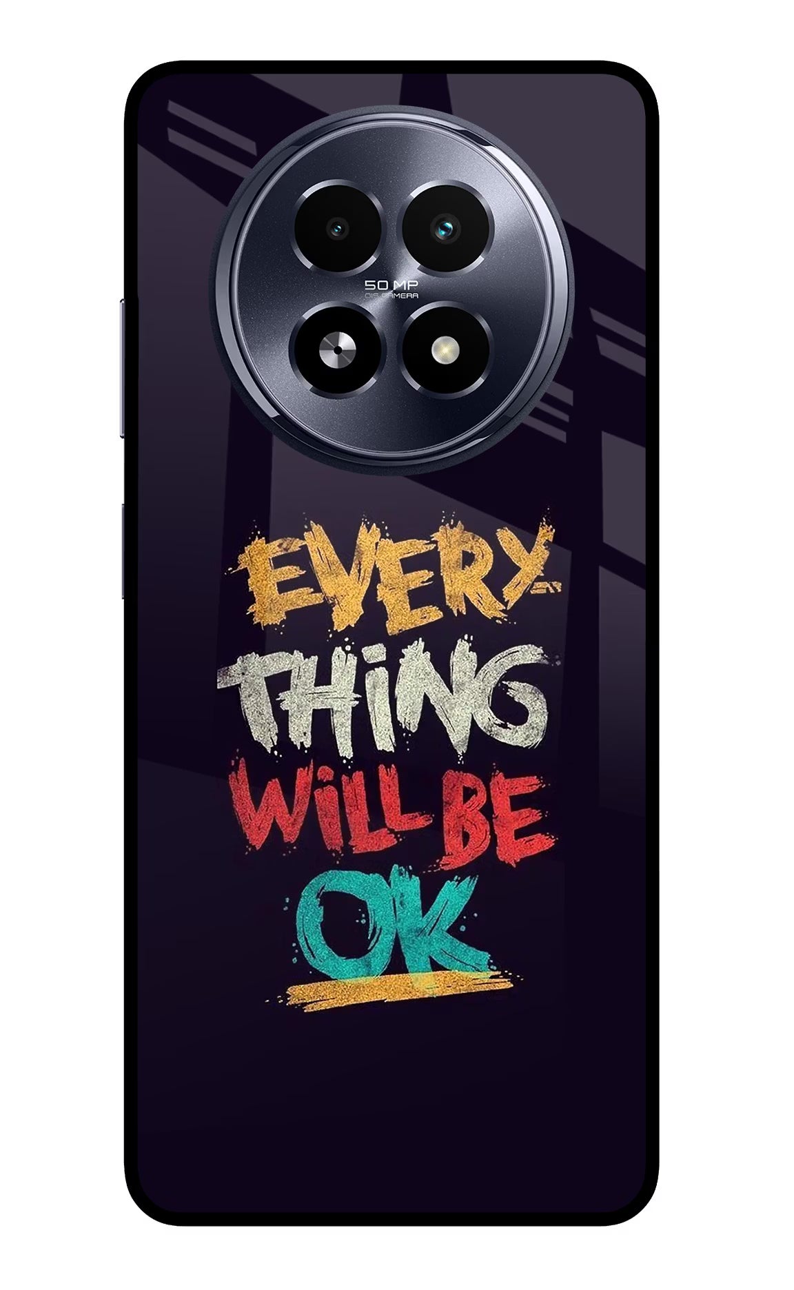 Everything Will Be Ok Realme 13 5G Back Cover - Everything Will Be Ok Realme 13 5G Glass Case Back Cover by Casekaro Everything Will Be Ok Realme 13 5G Glass Case Back Cover by Casekaro