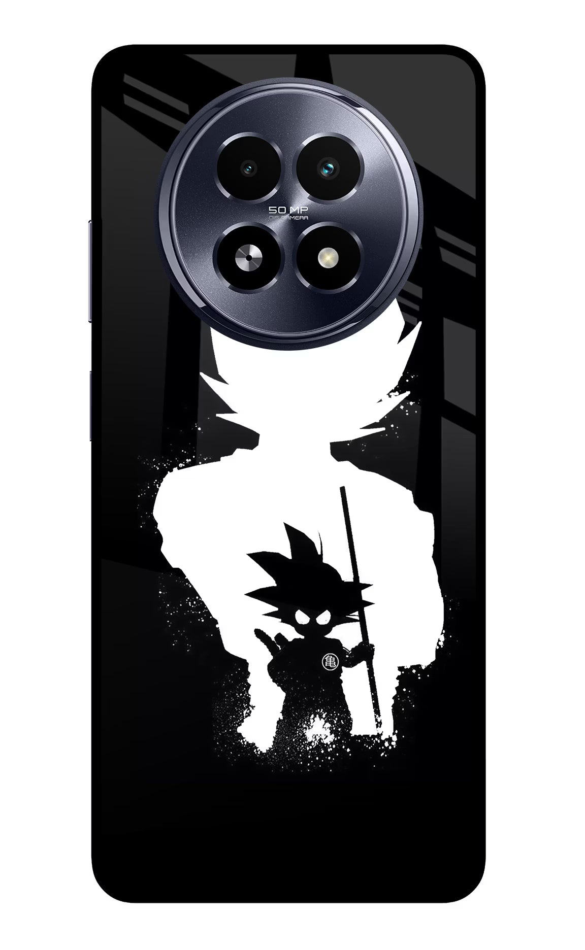 Goku Shadow Realme 13 5G Back Cover - Goku Shadow Realme 13 5G Glass Case Back Cover by Casekaro Goku Shadow Realme 13 5G Glass Case Back Cover by Casekaro