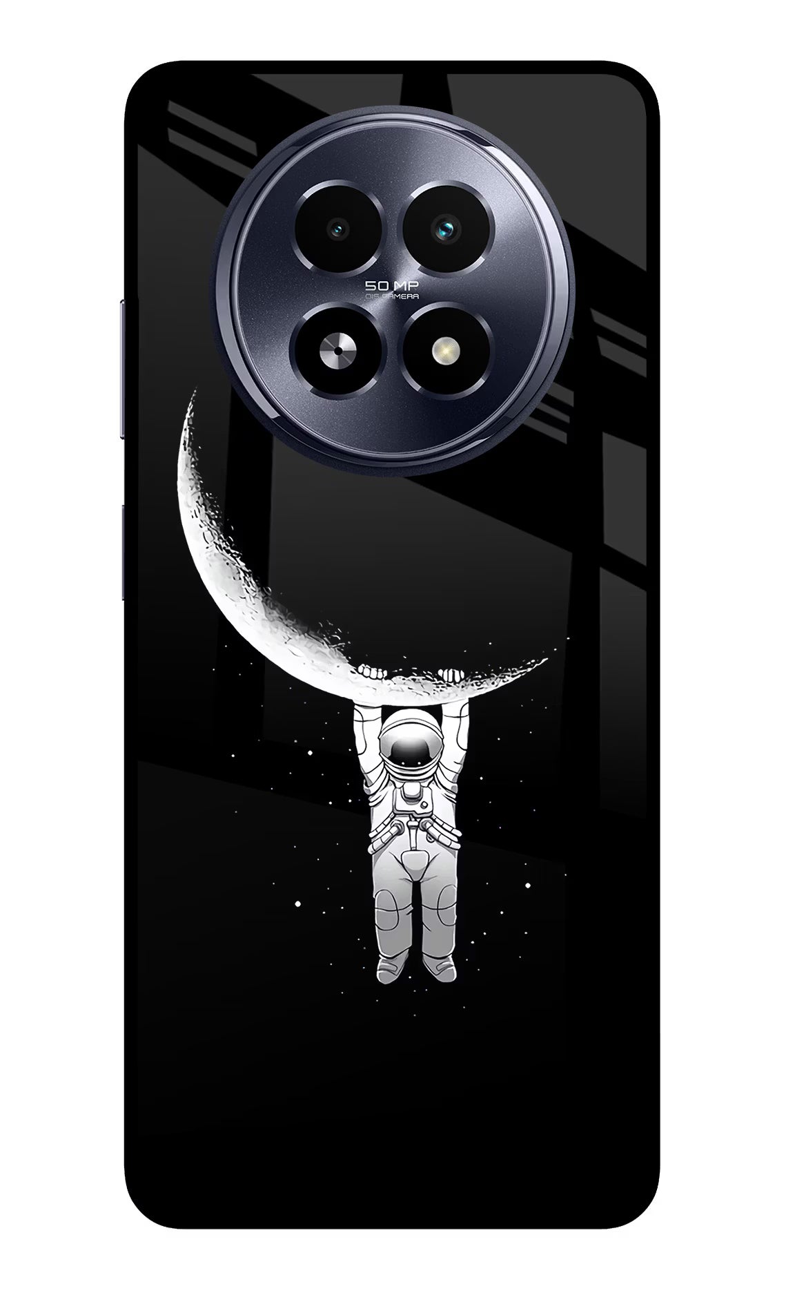 Moon Space Realme 13 5G Back Cover - Moon Space Realme 13 5G Glass Case Back Cover by Casekaro Moon Space Realme 13 5G Glass Case Back Cover by Casekaro