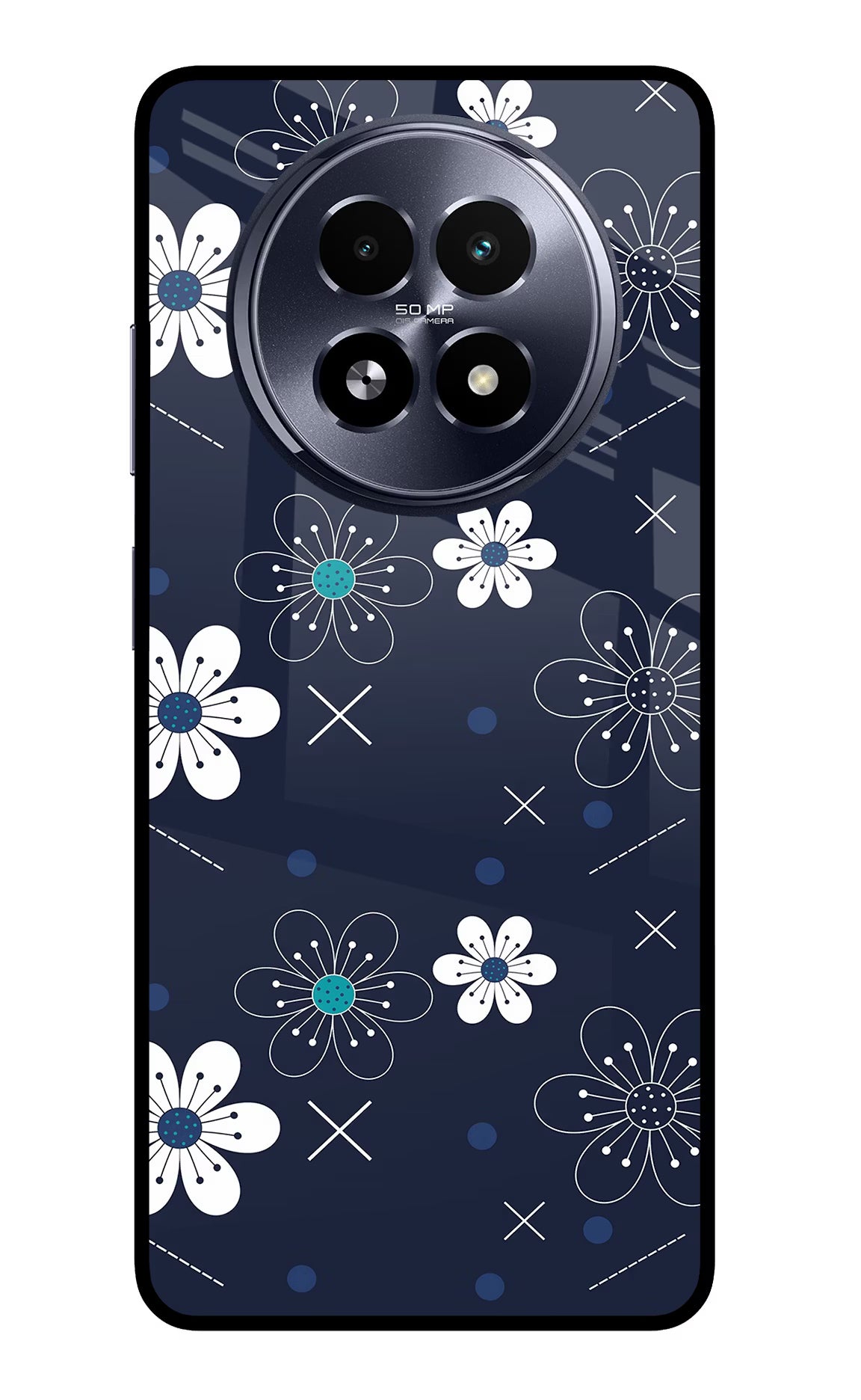 Flowers Realme 13 5G Back Cover - Flowers Realme 13 5G Glass Case Back Cover by Casekaro Flowers Realme 13 5G Glass Case Back Cover by Casekaro