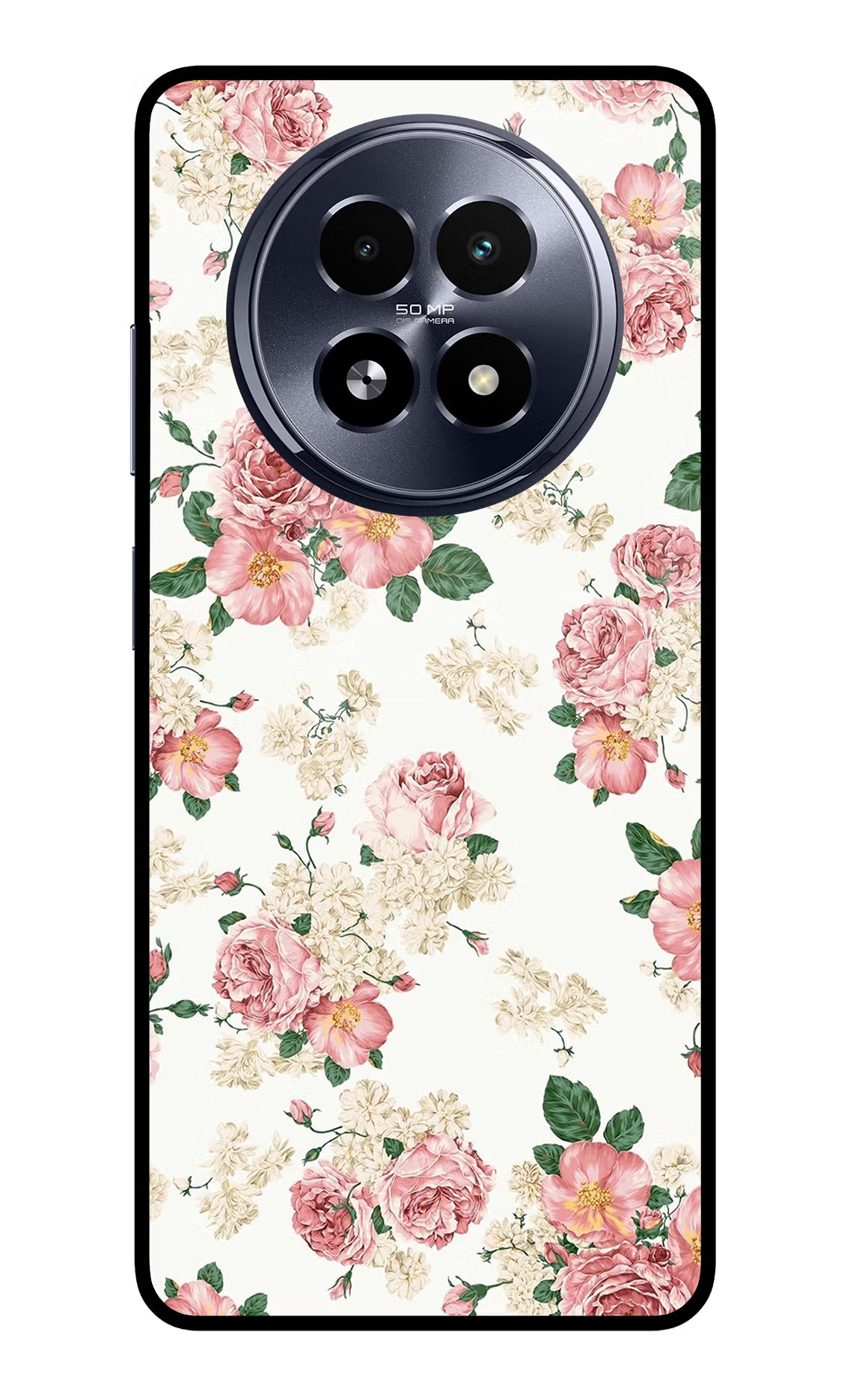 Flowers Realme 13 5G Back Cover - Flowers Realme 13 5G Glass Case Back Cover by Casekaro Flowers Realme 13 5G Glass Case Back Cover by Casekaro