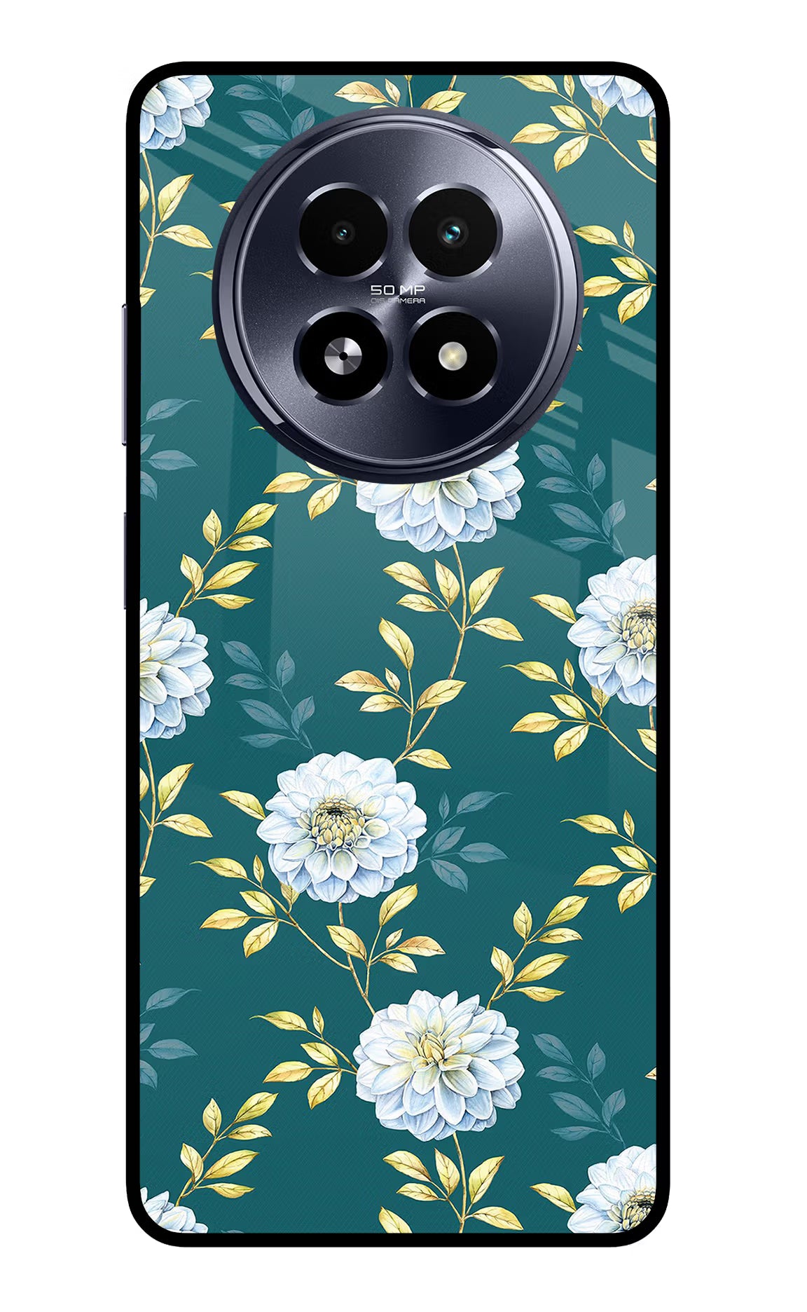 Flowers Realme 13 5G Back Cover - Flowers Realme 13 5G Glass Case Back Cover by Casekaro Flowers Realme 13 5G Glass Case Back Cover by Casekaro