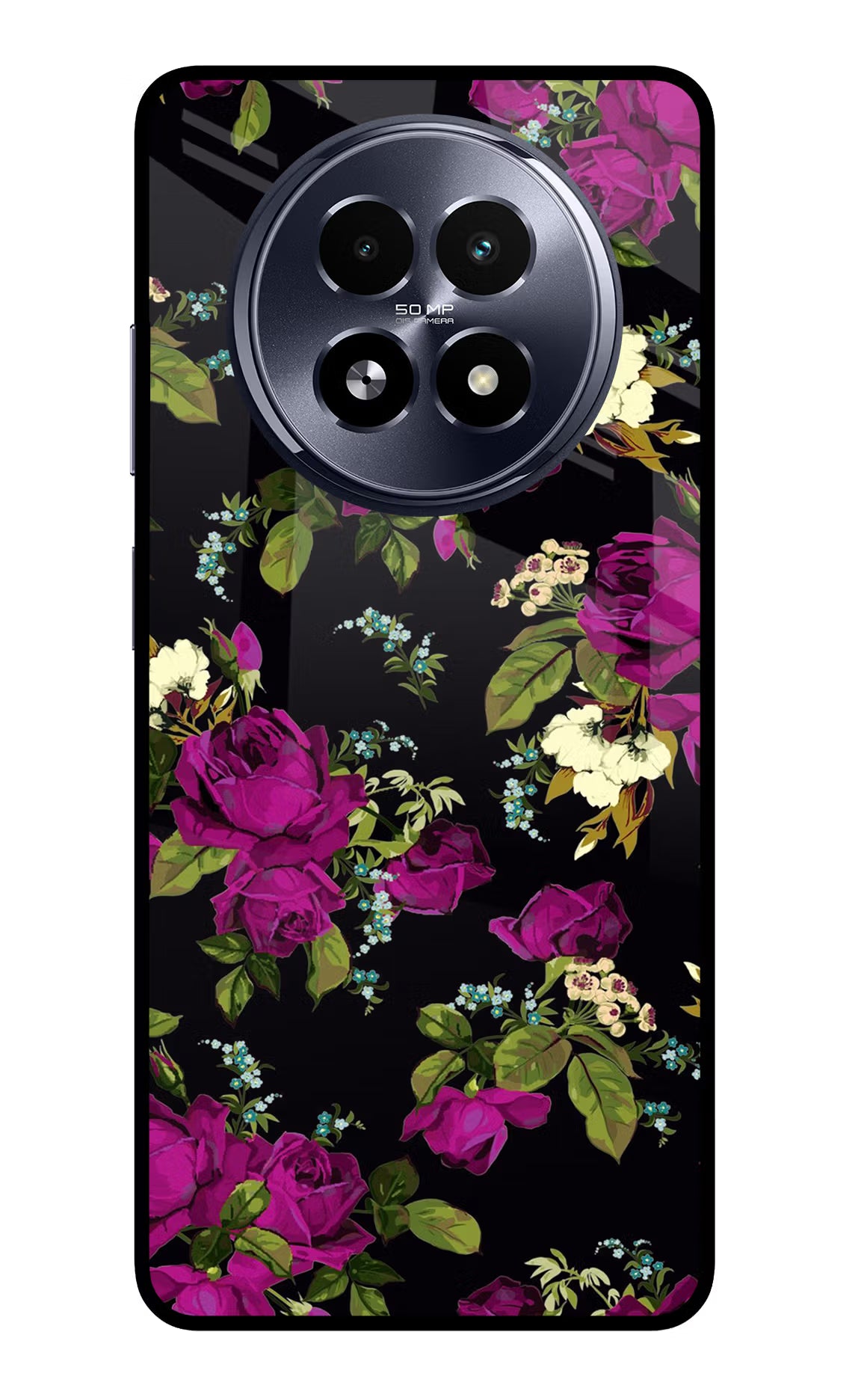 Flowers Realme 13 5G Back Cover - Flowers Realme 13 5G Glass Case Back Cover by Casekaro Flowers Realme 13 5G Glass Case Back Cover by Casekaro