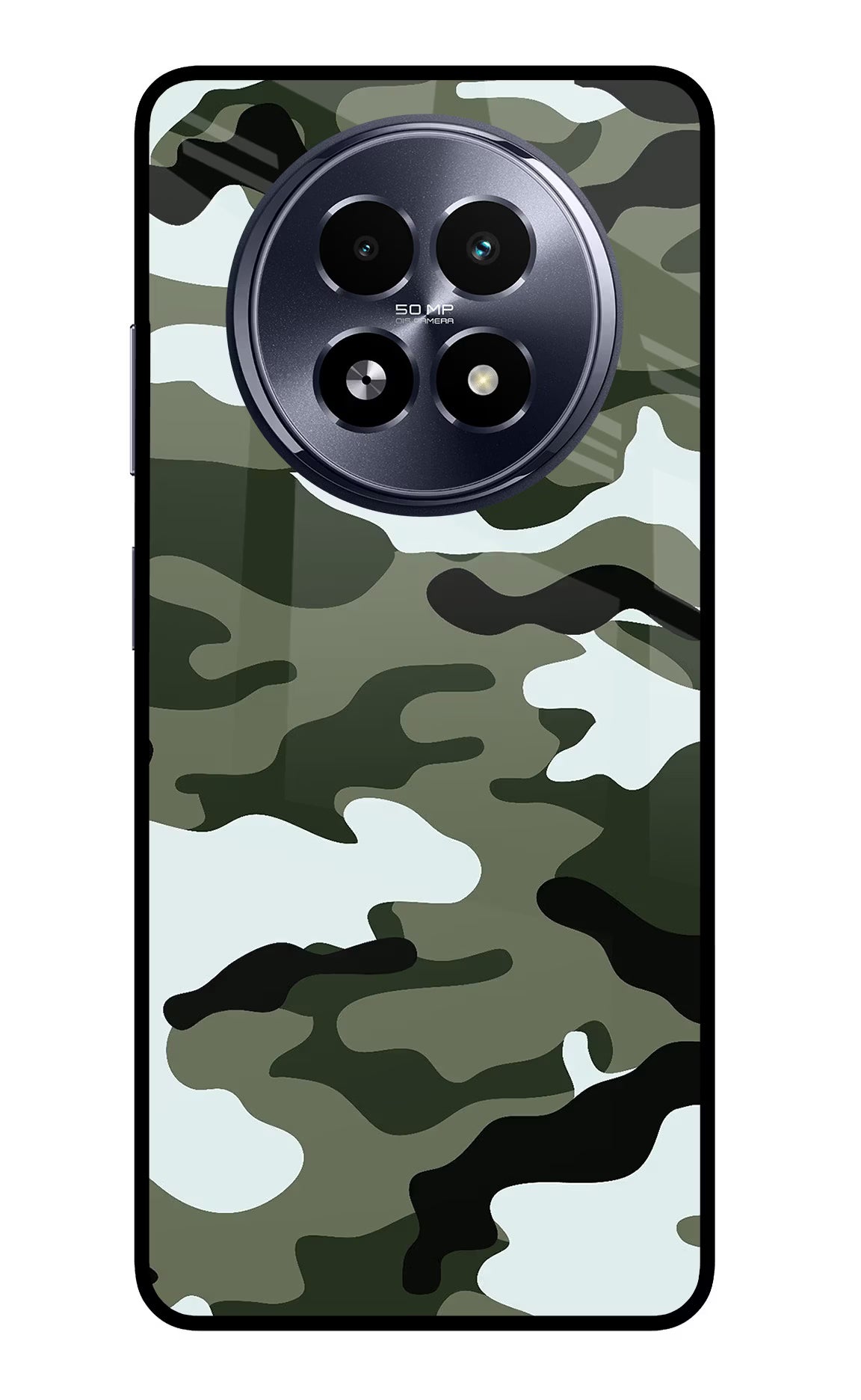 Camouflage Realme 13 5G Back Cover - Camouflage Realme 13 5G Glass Case Back Cover by Casekaro Camouflage Realme 13 5G Glass Case Back Cover by Casekaro