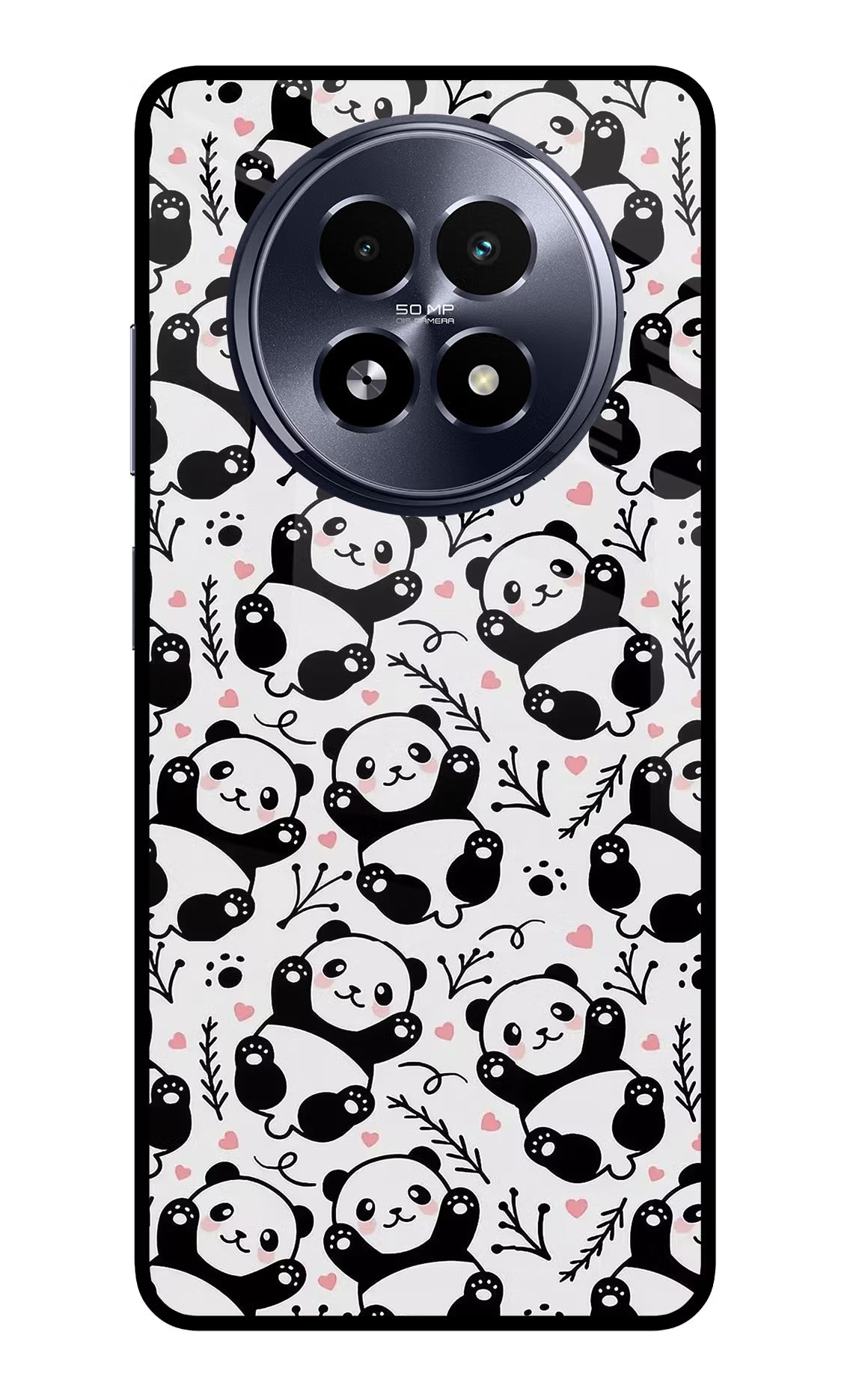 Cute Panda Realme 13 5G Back Cover - Cute Panda Realme 13 5G Glass Case Back Cover by Casekaro Cute Panda Realme 13 5G Glass Case Back Cover by Casekaro