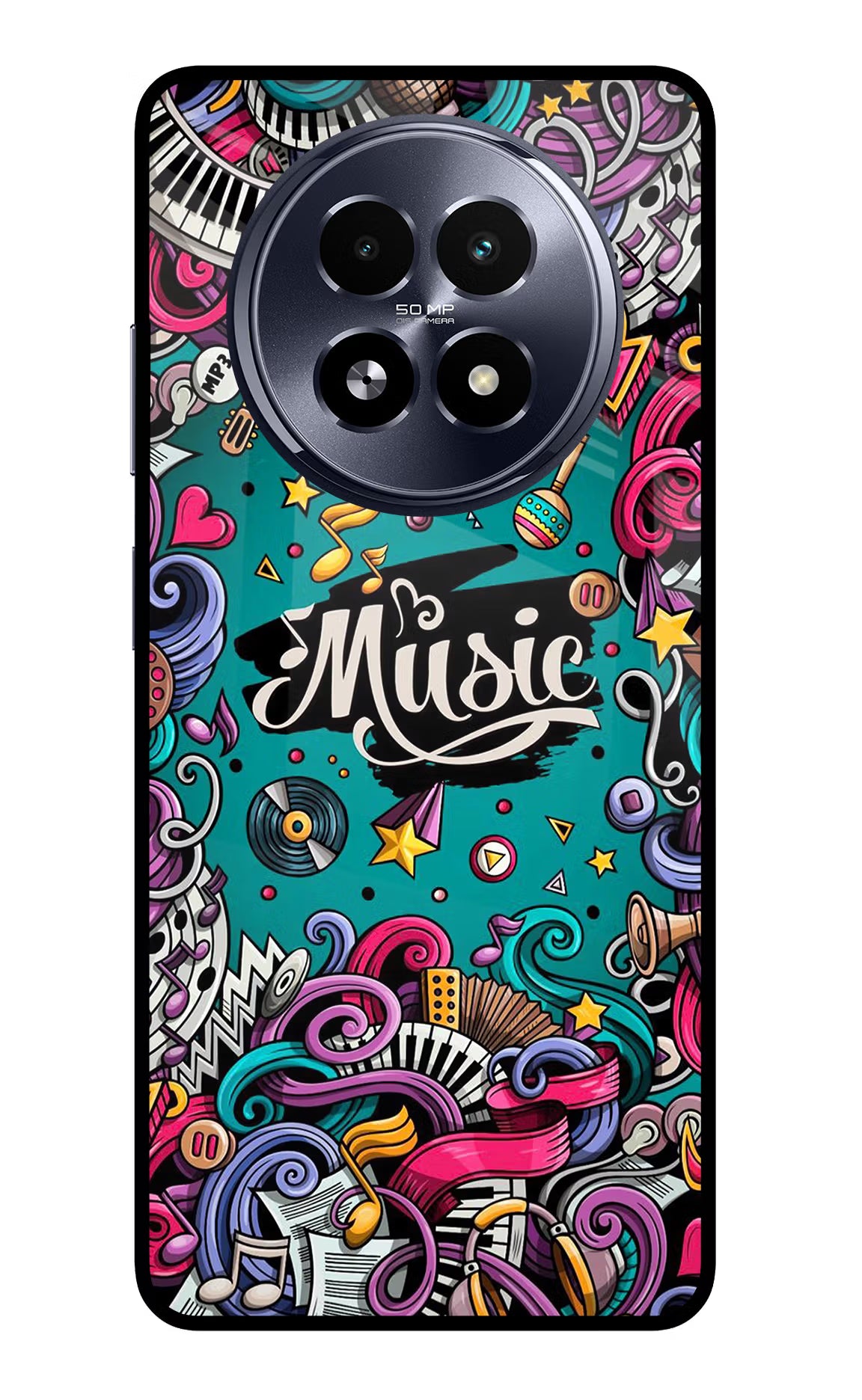 Music Graffiti Realme 13 5G Glass Case - Music Graffiti Realme 13 5G Glass Case Music Graffiti Realme 13 5G Glass Case