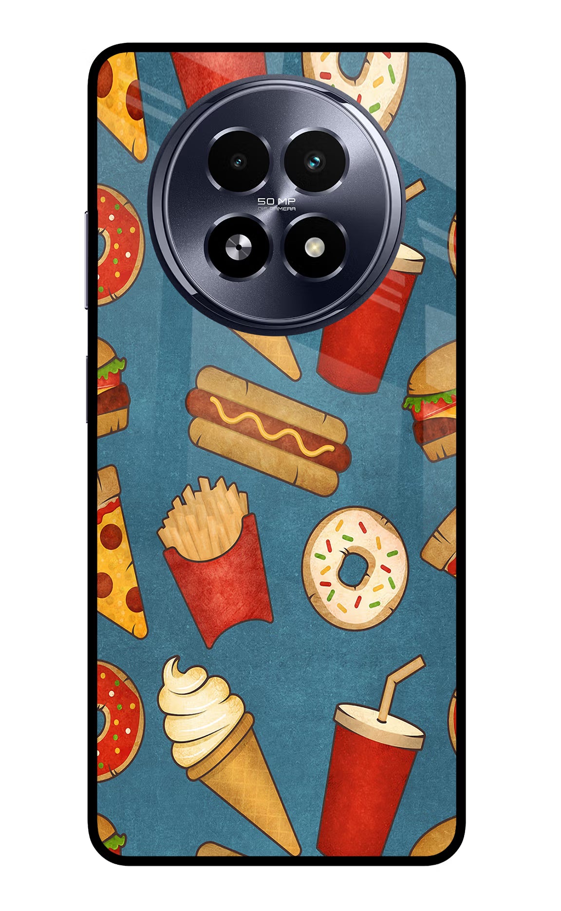 Foodie Realme 13 5G Back Cover - Foodie Realme 13 5G Glass Case Back Cover by Casekaro Foodie Realme 13 5G Glass Case Back Cover by Casekaro