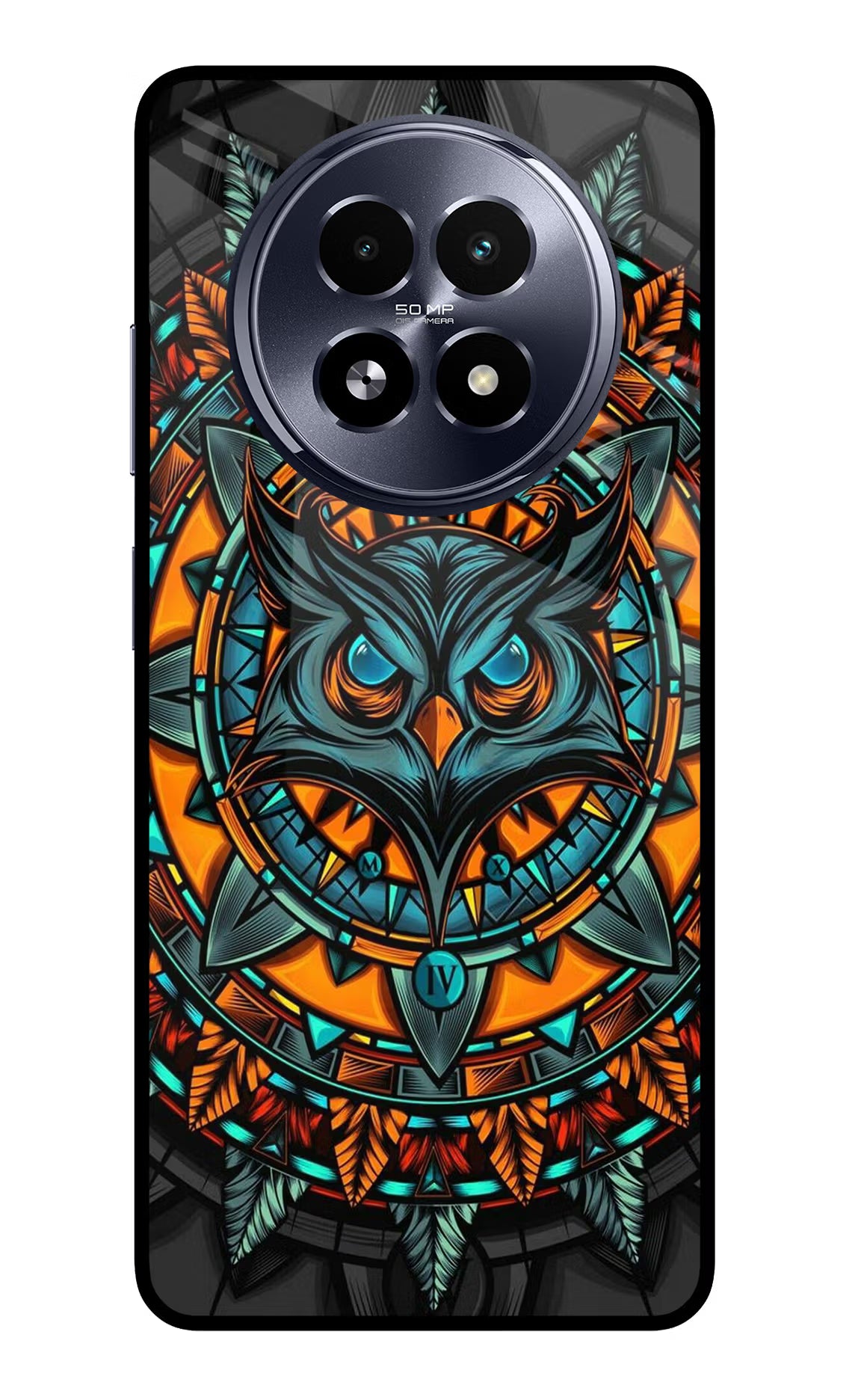 Angry Owl Art Realme 13 5G Back Cover - Angry Owl Art Realme 13 5G Glass Case Back Cover by Casekaro Angry Owl Art Realme 13 5G Glass Case Back Cover by Casekaro