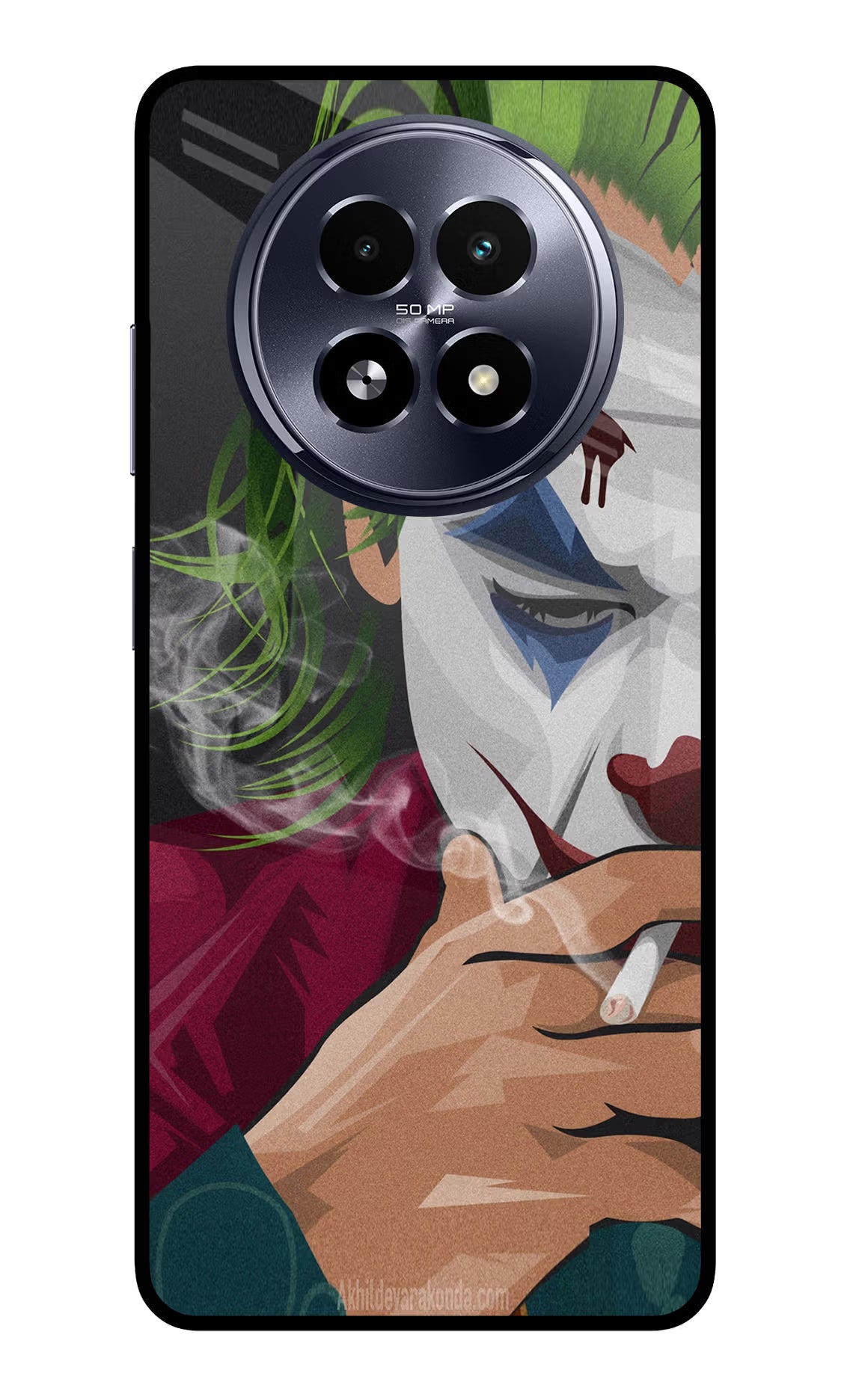 Joker Smoking Realme 13 5G Back Cover - Joker Smoking Realme 13 5G Glass Case Back Cover by Casekaro Joker Smoking Realme 13 5G Glass Case Back Cover by Casekaro