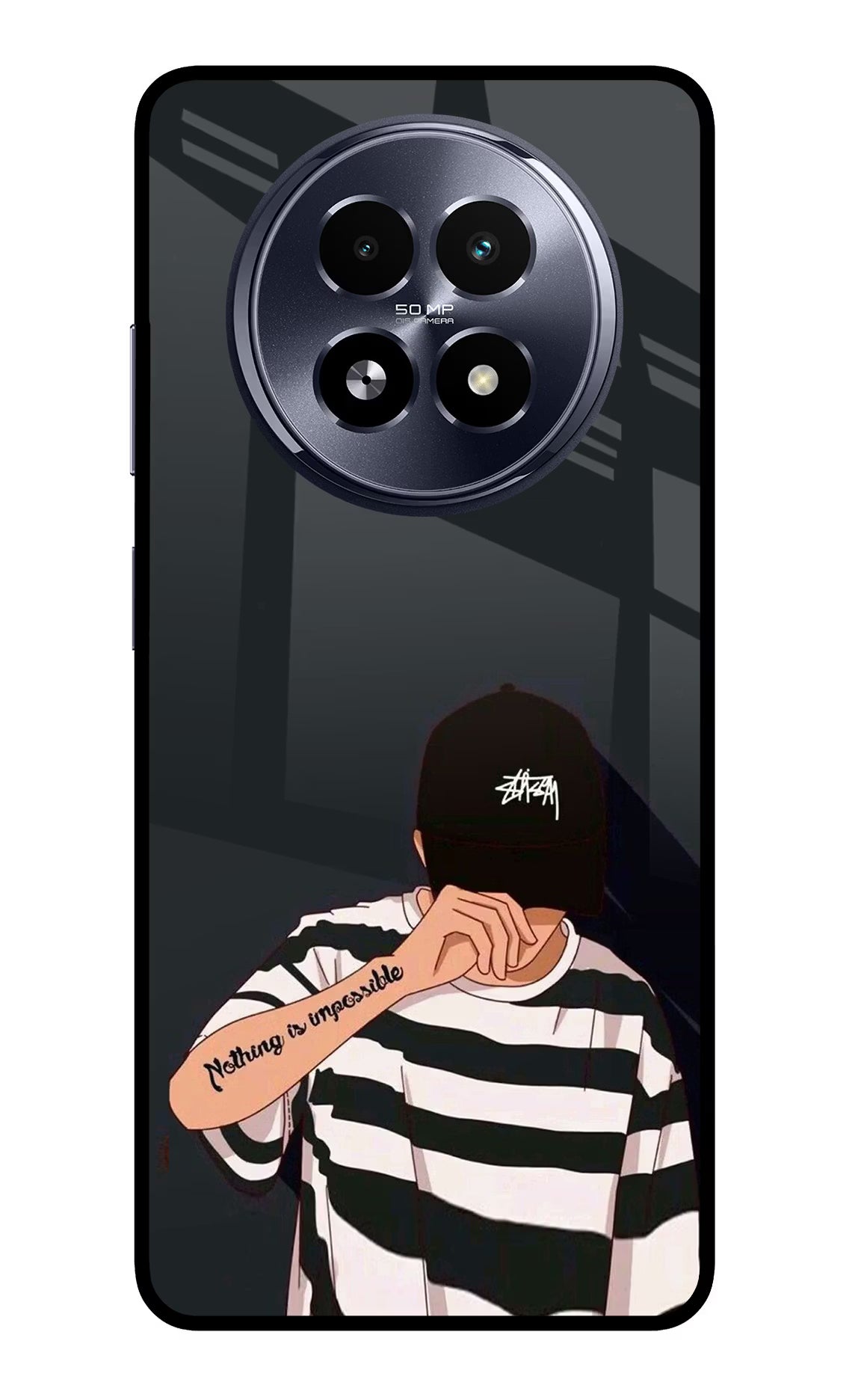 Aesthetic Boy Realme 13 5G Back Cover - Aesthetic Boy Realme 13 5G Glass Case Back Cover by Casekaro Aesthetic Boy Realme 13 5G Glass Case Back Cover by Casekaro