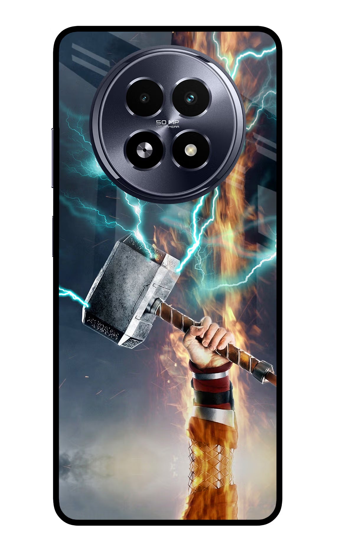 Thor Hammer Mjolnir Realme 13 5G Back Cover - Thor Hammer Mjolnir Realme 13 5G Glass Case Back Cover by Casekaro Thor Hammer Mjolnir Realme 13 5G Glass Case Back Cover by Casekaro