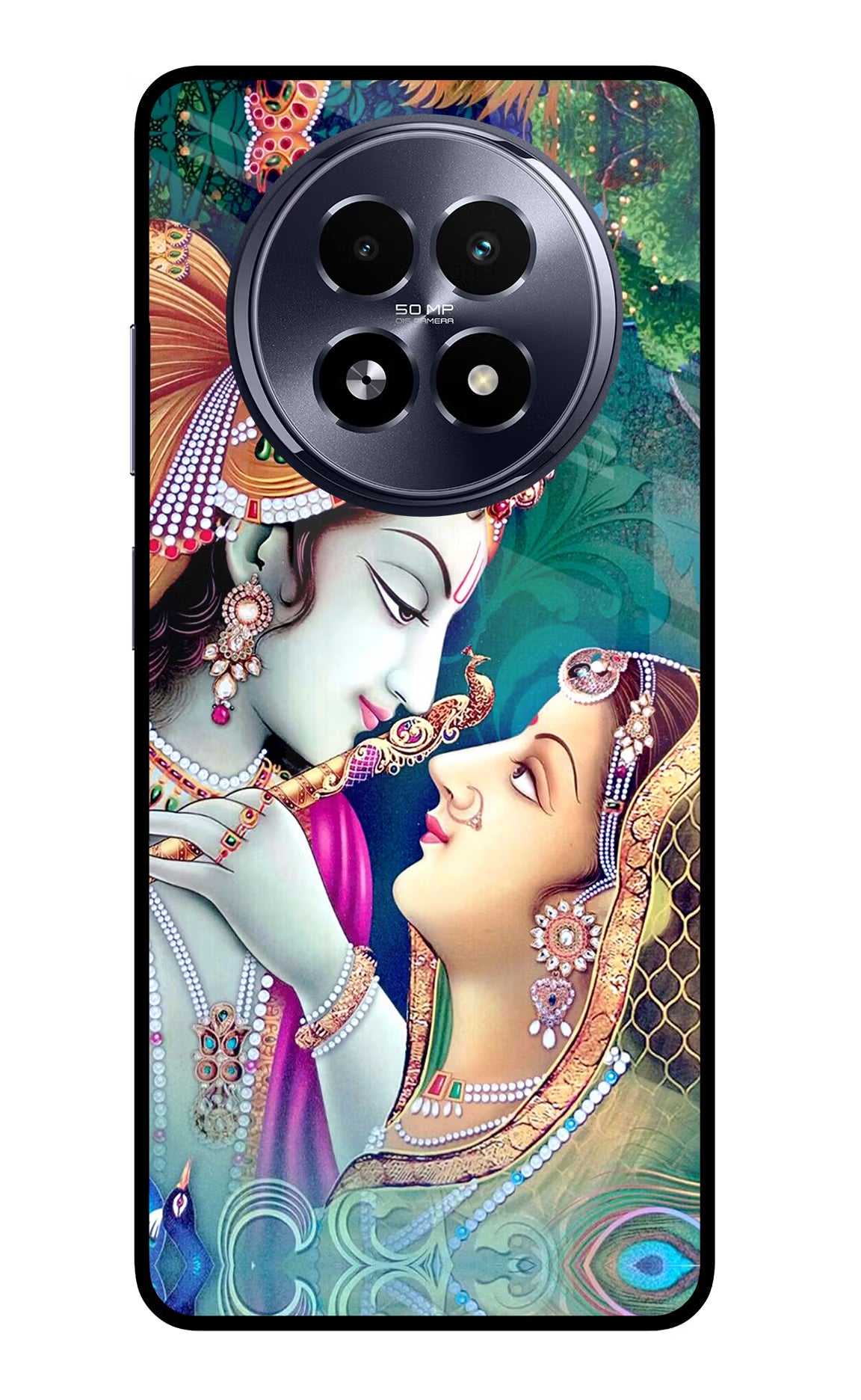 Lord Radha Krishna Realme 13 5G Back Cover - Lord Radha Krishna Realme 13 5G Glass Case Back Cover by Casekaro Lord Radha Krishna Realme 13 5G Glass Case Back Cover by Casekaro