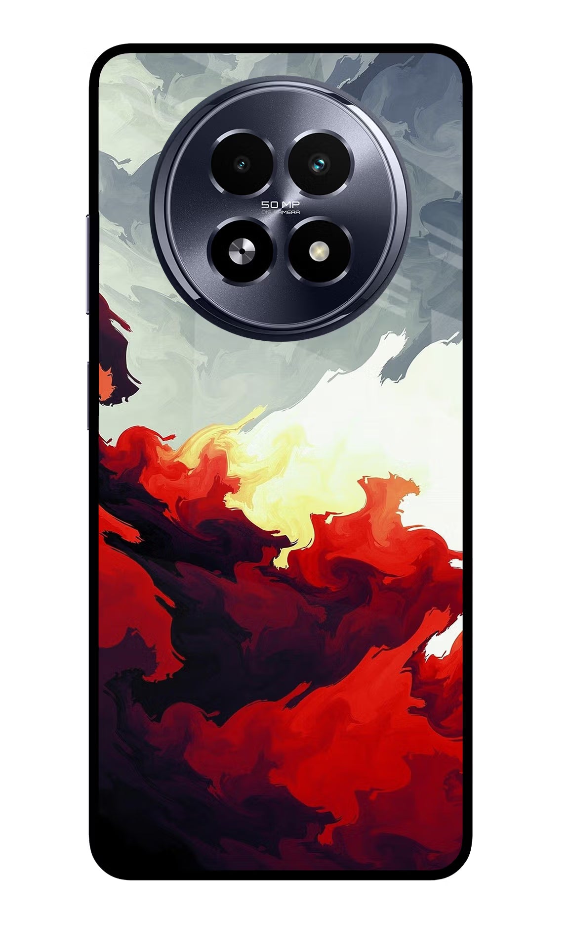 Fire Cloud Realme 13 5G Back Cover - Fire Cloud Realme 13 5G Glass Case Back Cover by Casekaro Fire Cloud Realme 13 5G Glass Case Back Cover by Casekaro