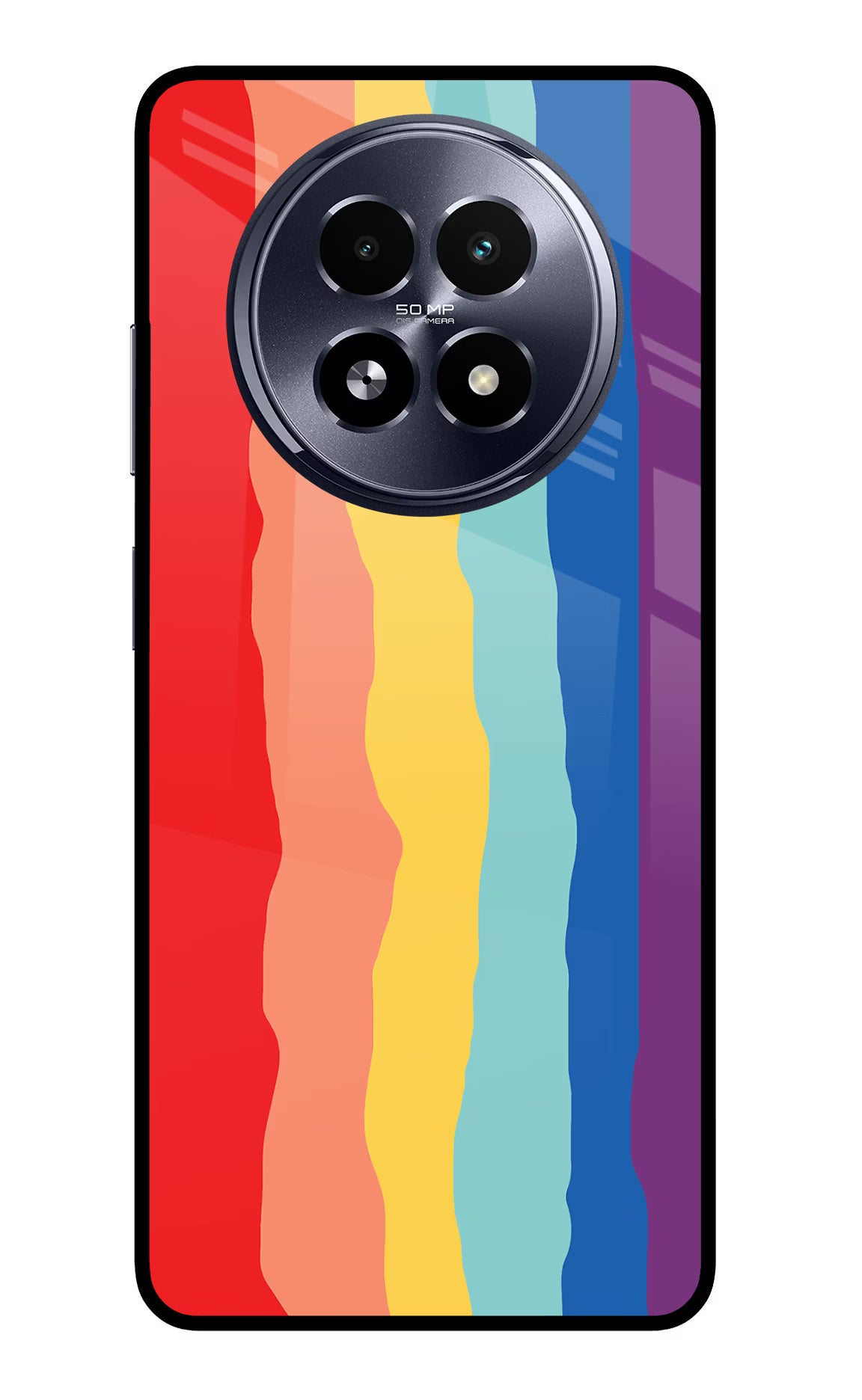 Rainbow Realme 13 5G Back Cover - Rainbow Realme 13 5G Glass Case Back Cover by Casekaro Rainbow Realme 13 5G Glass Case Back Cover by Casekaro