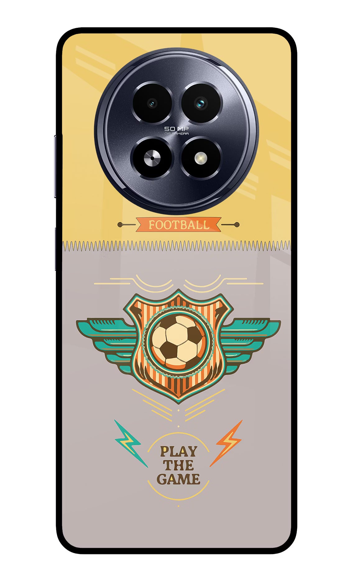 Football Realme 13 5G Back Cover - Football Realme 13 5G Glass Case Back Cover by Casekaro Football Realme 13 5G Glass Case Back Cover by Casekaro