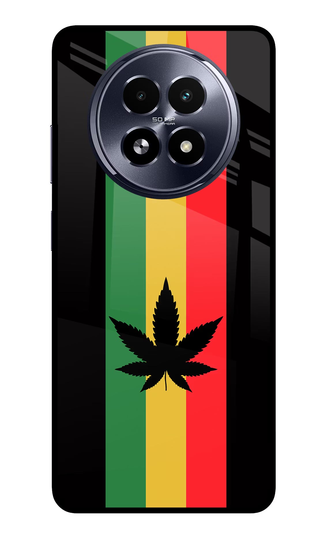 Weed Flag Realme 13 5G Back Cover - Weed Flag Realme 13 5G Glass Case Back Cover by Casekaro Weed Flag Realme 13 5G Glass Case Back Cover by Casekaro