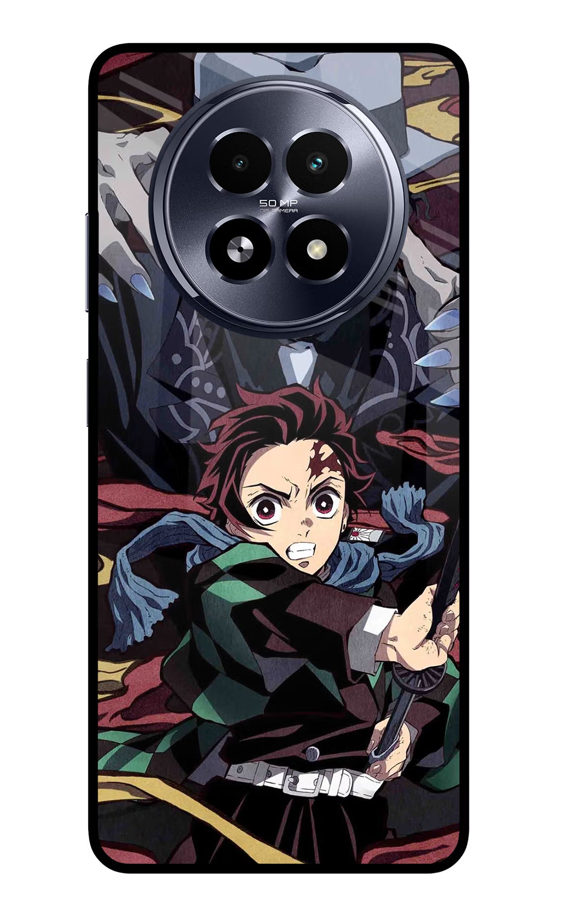 Demon Slayer Realme 13 5G Back Cover - Demon Slayer Realme 13 5G Glass Case Back Cover by Casekaro Demon Slayer Realme 13 5G Glass Case Back Cover by Casekaro