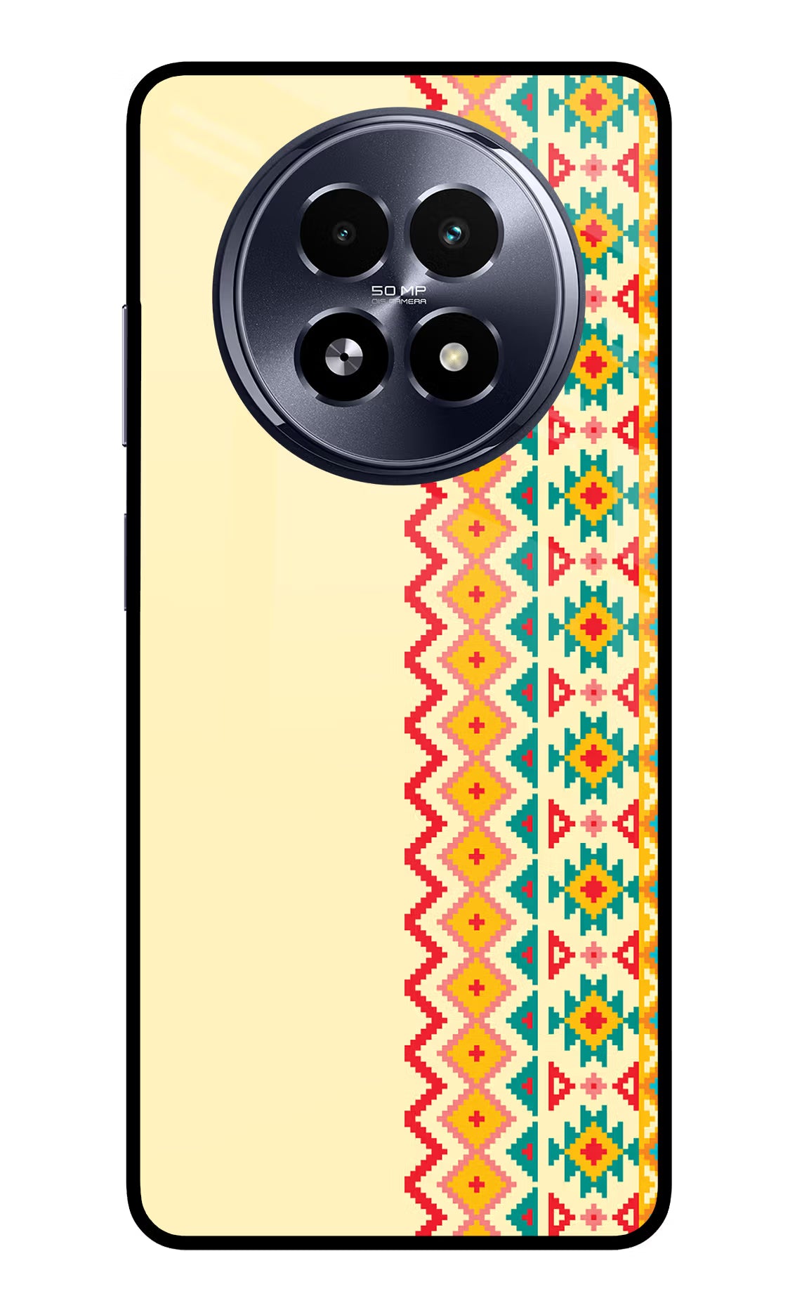 Ethnic Seamless Realme 13 5G Back Cover - Ethnic Seamless Realme 13 5G Glass Case Back Cover by Casekaro Ethnic Seamless Realme 13 5G Glass Case Back Cover by Casekaro