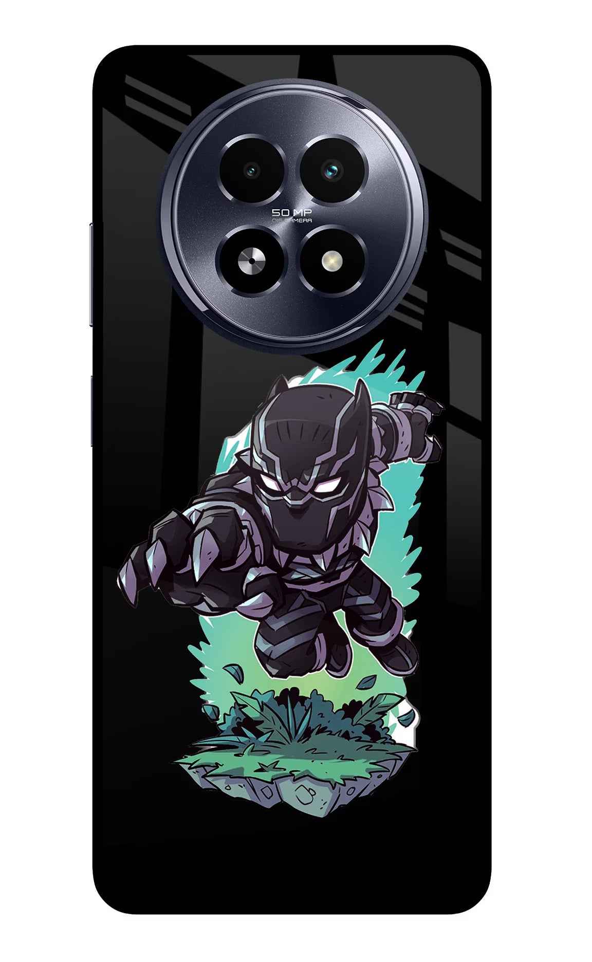 Black Panther Realme 13 5G Back Cover - Black Panther Realme 13 5G Glass Case Back Cover by Casekaro Black Panther Realme 13 5G Glass Case Back Cover by Casekaro