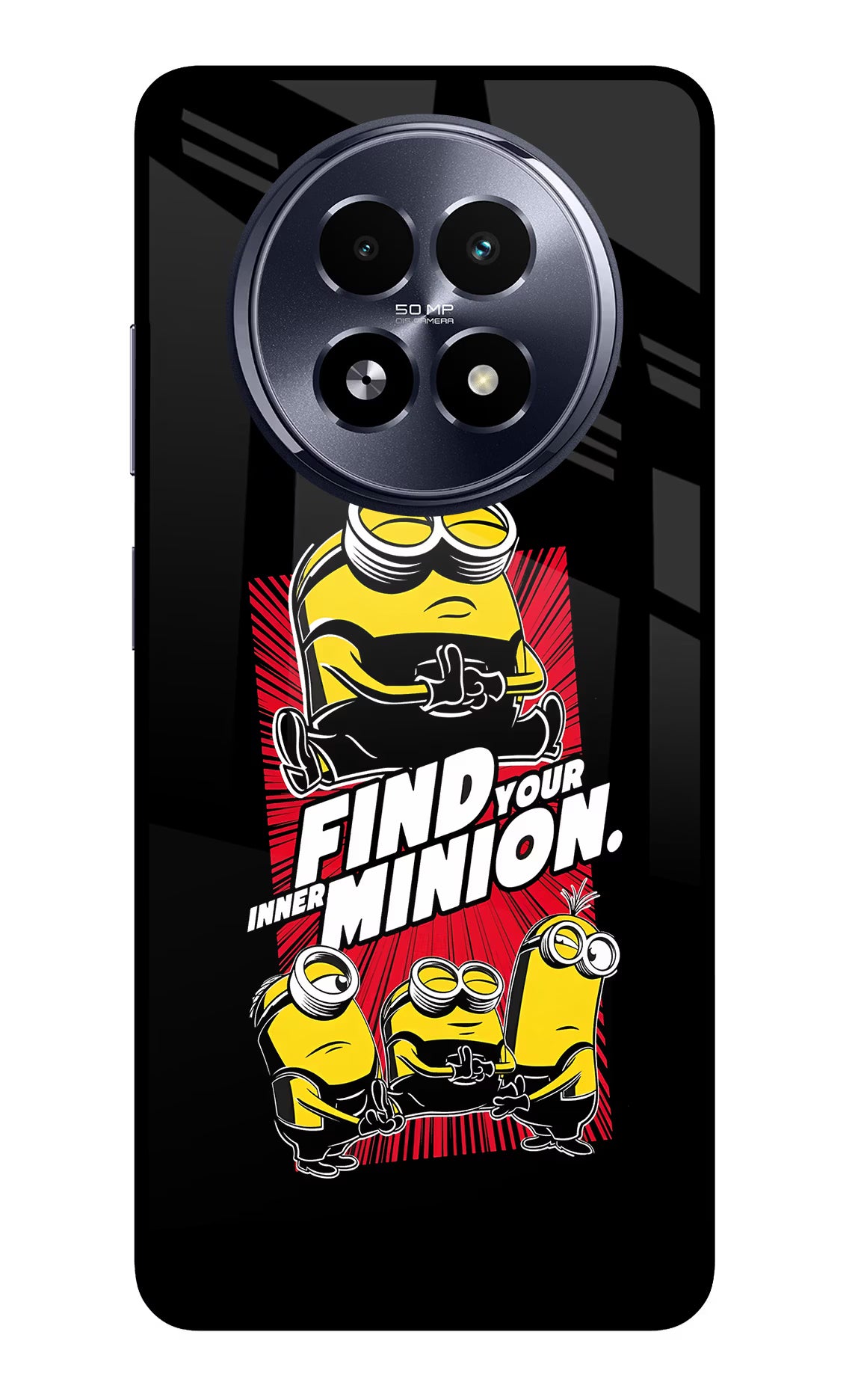 Find your inner Minion Realme 13 5G Back Cover - Find your inner Minion Realme 13 5G Glass Case Back Cover by Casekaro Find your inner Minion Realme 13 5G Glass Case Back Cover by Casekaro