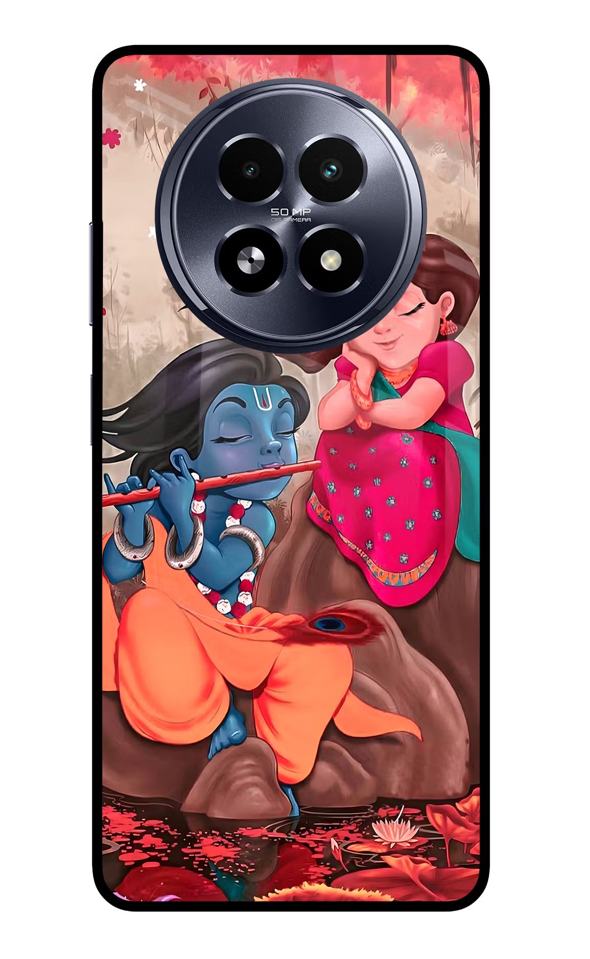 Radhe Krishna Realme 13 5G Back Cover - Radhe Krishna Realme 13 5G Glass Case Back Cover by Casekaro Radhe Krishna Realme 13 5G Glass Case Back Cover by Casekaro