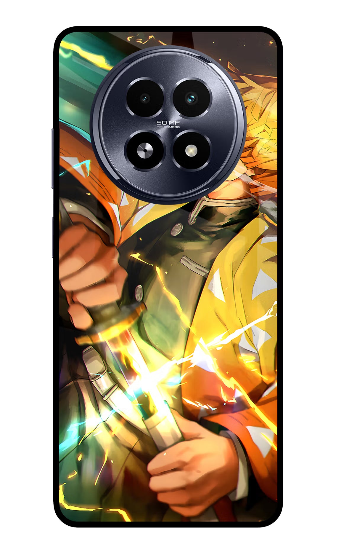 Demon Slayer Realme 13 5G Back Cover - Demon Slayer Realme 13 5G Glass Case Back Cover by Casekaro Demon Slayer Realme 13 5G Glass Case Back Cover by Casekaro