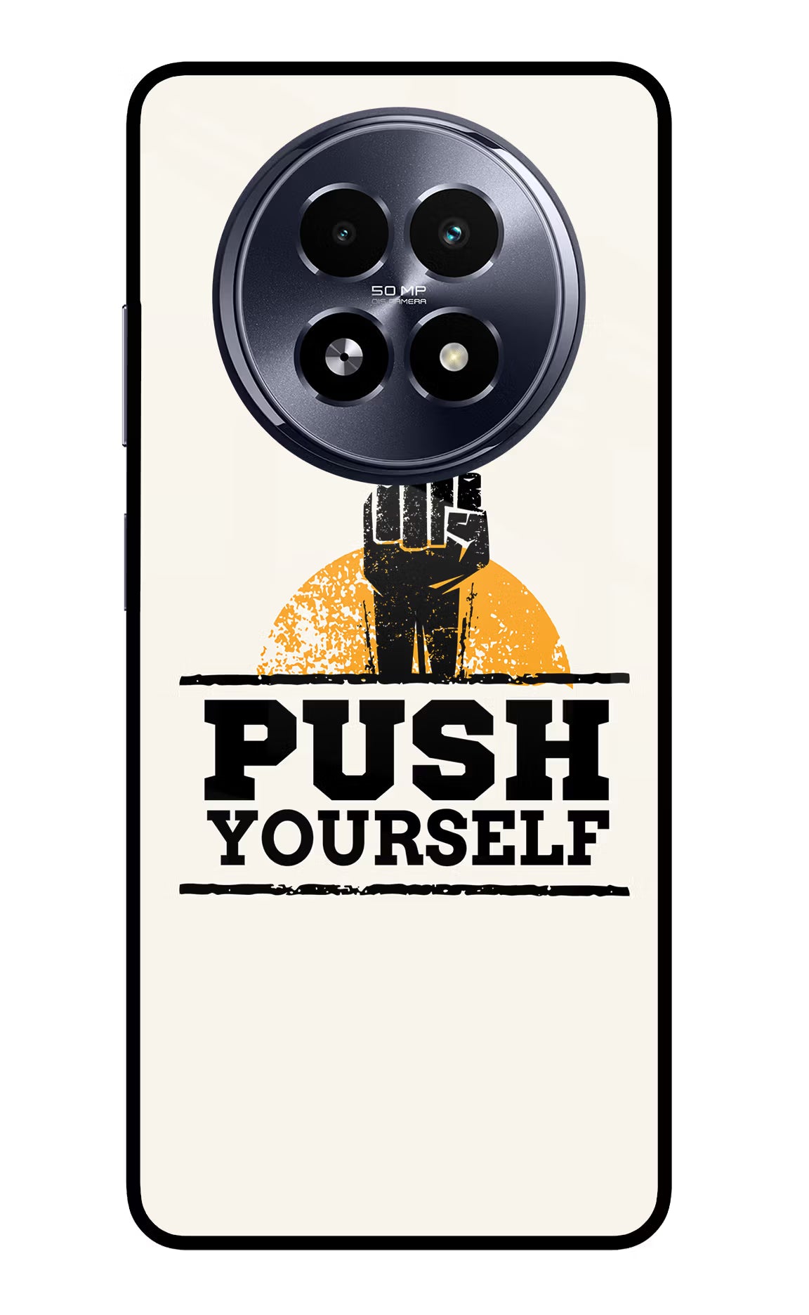 Push Yourself Realme 13 5G Back Cover - Push Yourself Realme 13 5G Glass Case Back Cover by Casekaro Push Yourself Realme 13 5G Glass Case Back Cover by Casekaro