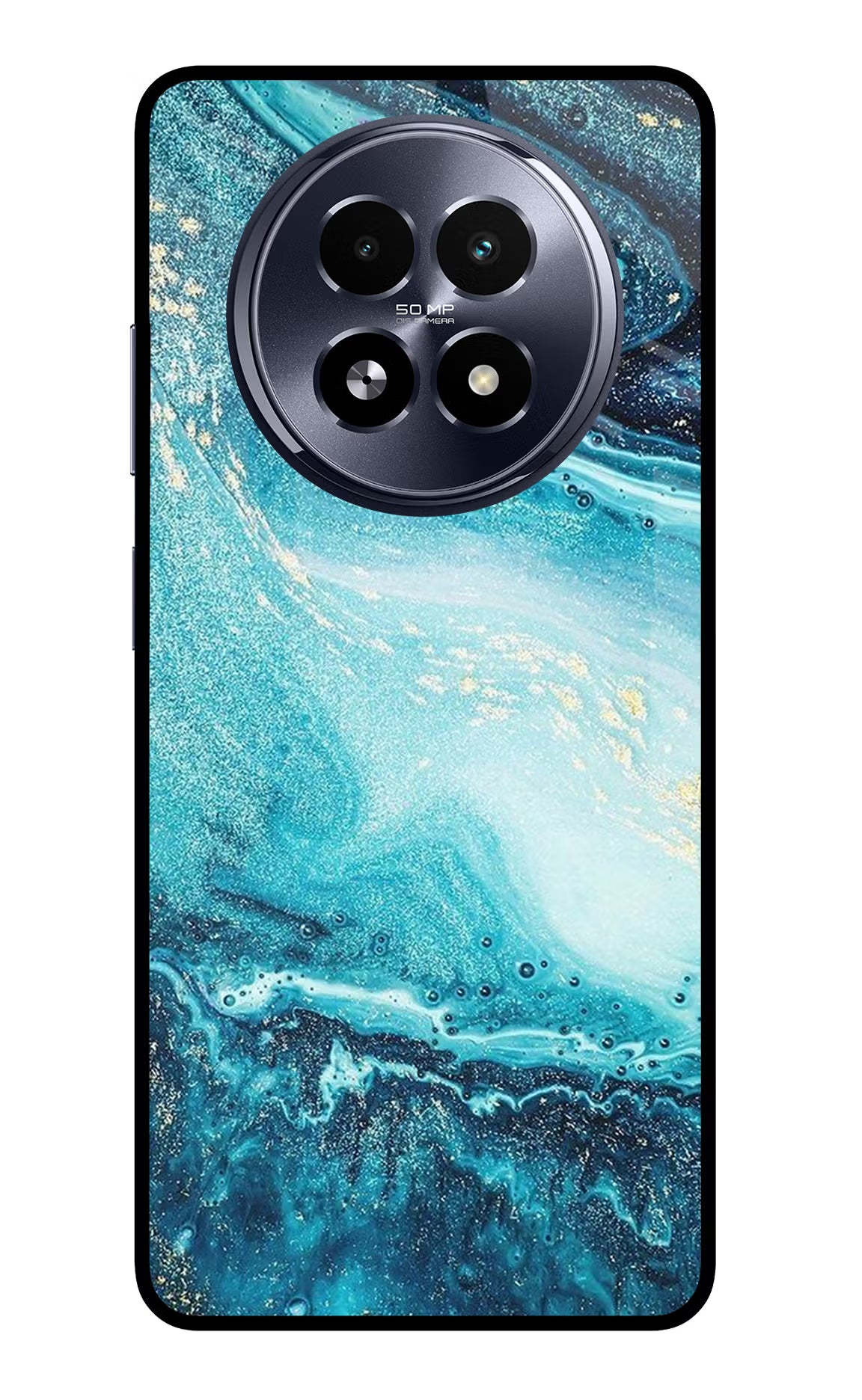 Blue Glitter Marble Realme 13 5G Glass Case - Blue Glitter Marble Realme 13 5G Glass Case Blue Glitter Marble Realme 13 5G Glass Case