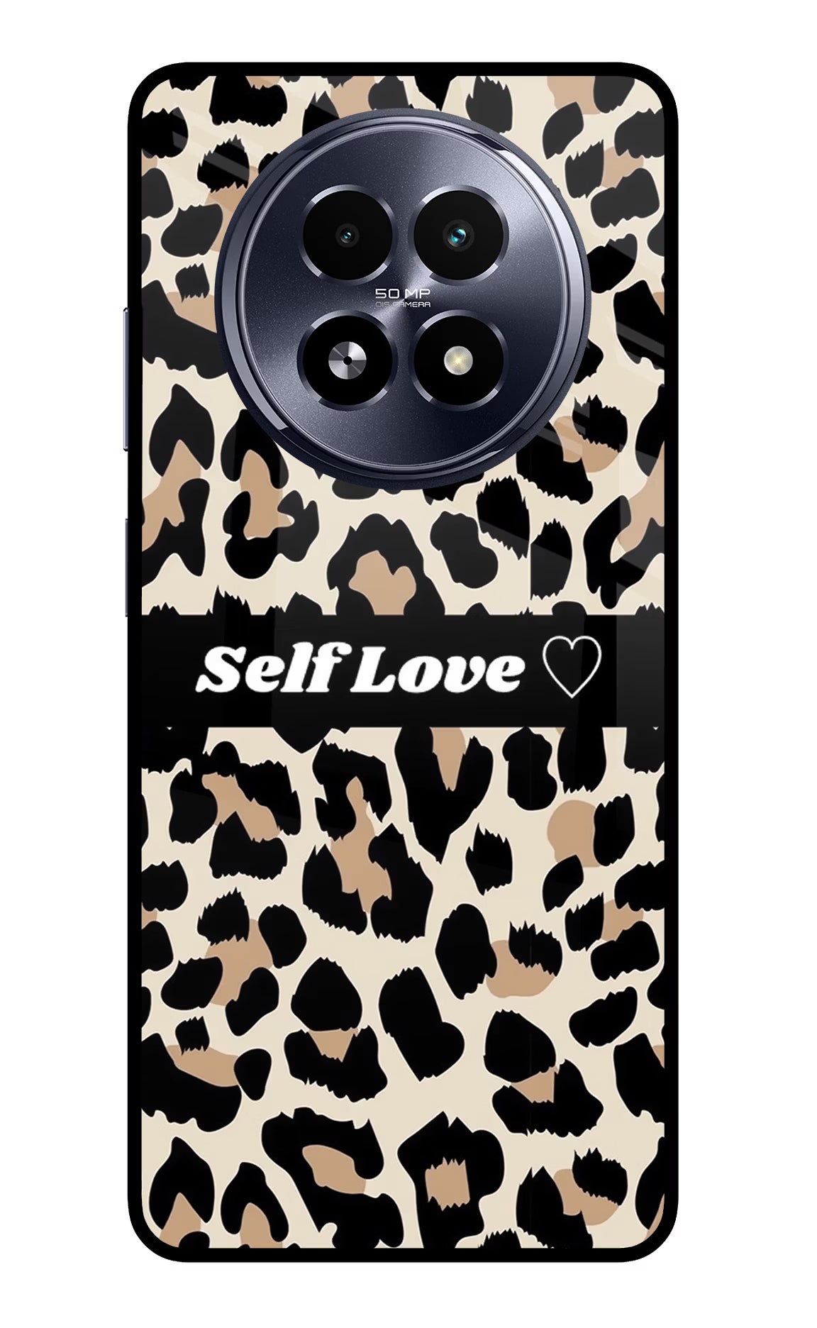Leopard Print Self Love Realme 13 5G Glass Case - Leopard Print Self Love Realme 13 5G Glass Case Leopard Print Self Love Realme 13 5G Glass Case