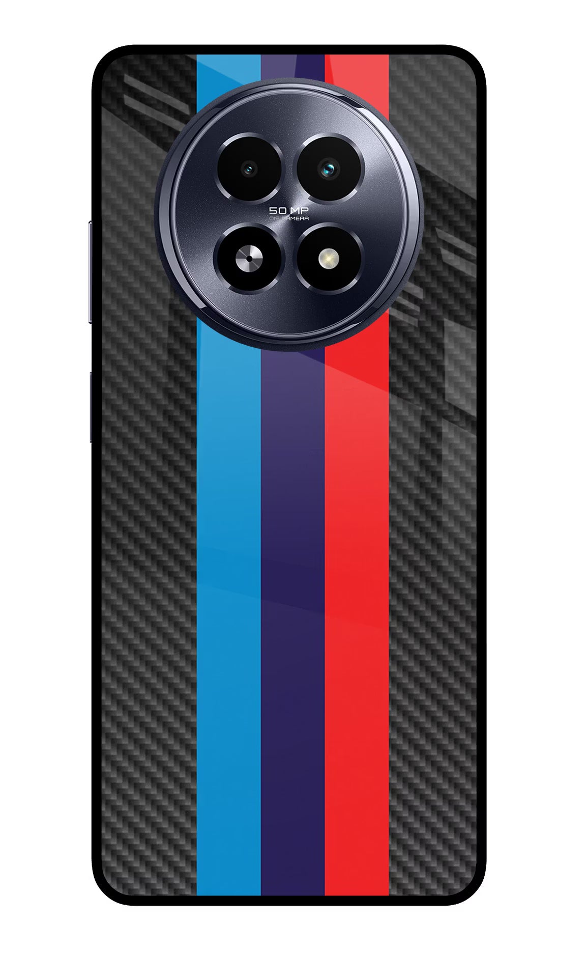 BMW Stripes Pattern Realme 13 5G Back Cover - BMW Stripes Pattern Realme 13 5G Glass Case Back Cover by Casekaro BMW Stripes Pattern Realme 13 5G Glass Case Back Cover by Casekaro