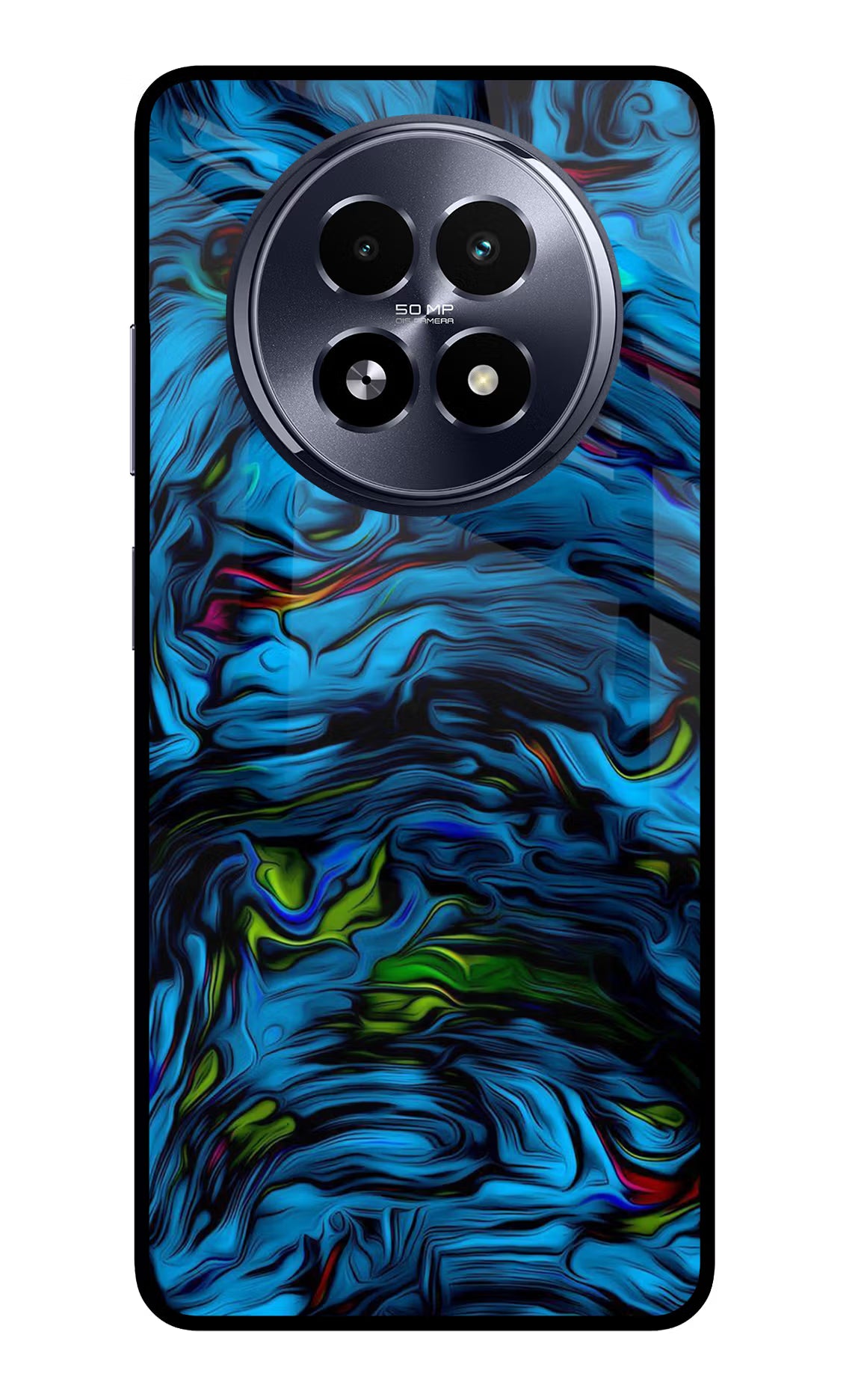 Dark Blue Abstract Realme 13 5G Back Cover - Dark Blue Abstract Realme 13 5G Glass Case Back Cover by Casekaro Dark Blue Abstract Realme 13 5G Glass Case Back Cover by Casekaro
