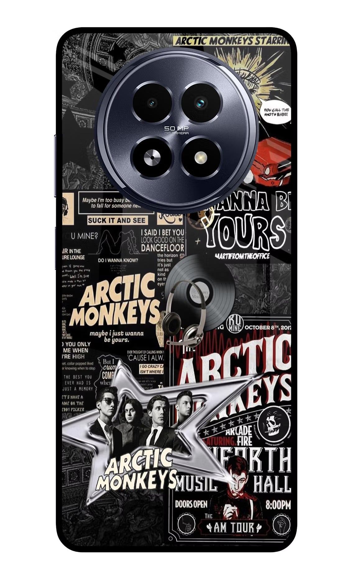 Arctic Monkeys Realme 13 5G Back Cover - Arctic Monkeys Realme 13 5G Glass Case Back Cover by Casekaro Arctic Monkeys Realme 13 5G Glass Case Back Cover by Casekaro