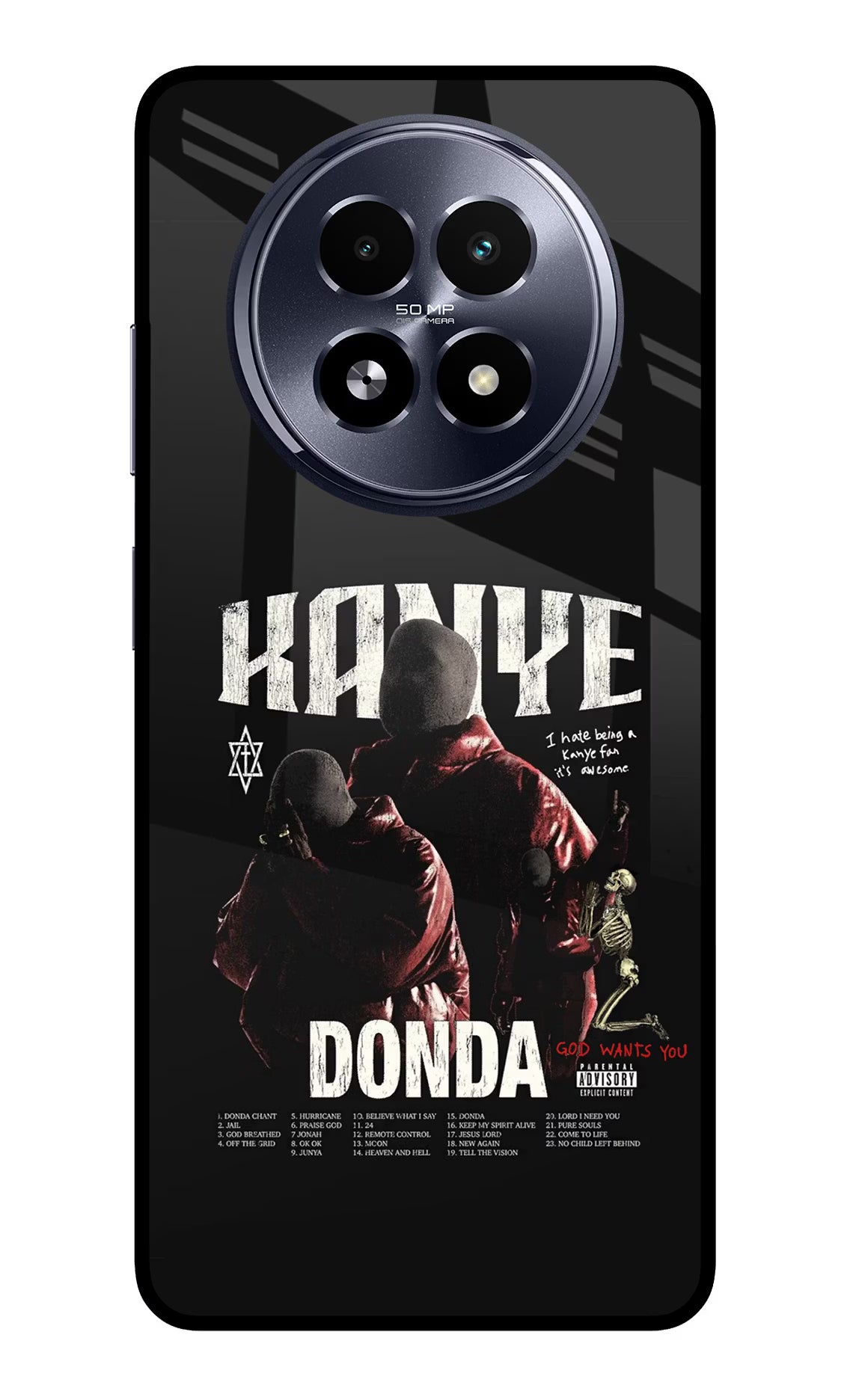 Donda Kanye West Realme 13 5G Back Cover - Donda Kanye West Realme 13 5G Glass Case Back Cover by Casekaro Donda Kanye West Realme 13 5G Glass Case Back Cover by Casekaro