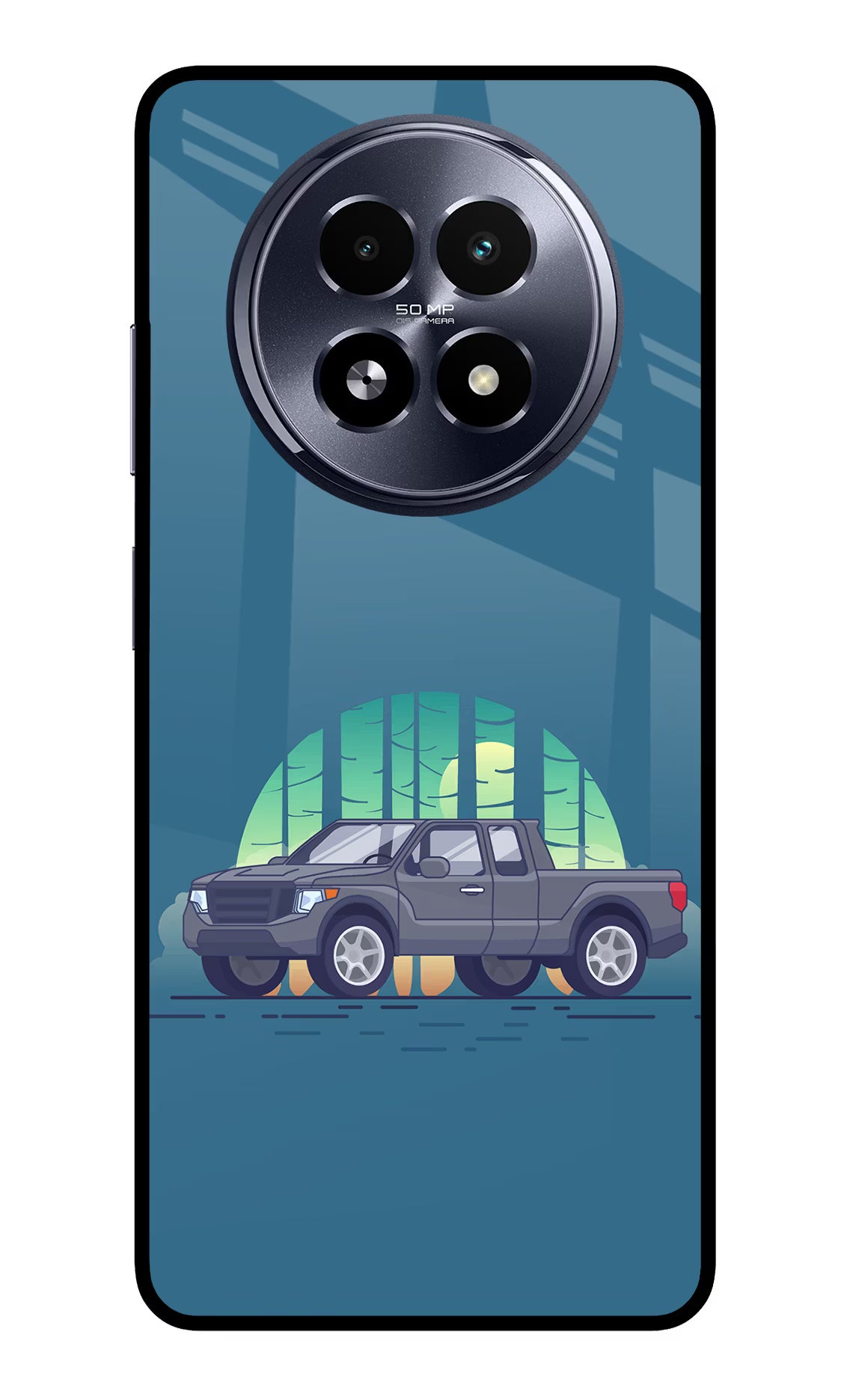 Retro Garage Vibe Realme 13 5G Glass Case - Retro Garage Vibe Realme 13 5G Glass Case Retro Garage Vibe Realme 13 5G Glass Case