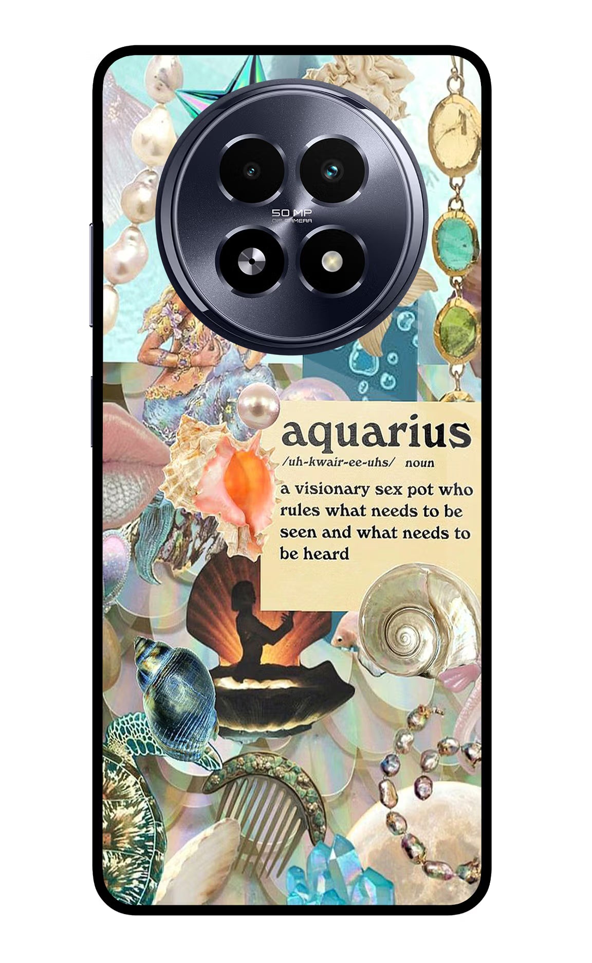 Aquarius Zodiac Realme 13 5G Back Cover - Aquarius Zodiac Realme 13 5G Glass Case Back Cover by Casekaro Aquarius Zodiac Realme 13 5G Glass Case Back Cover by Casekaro